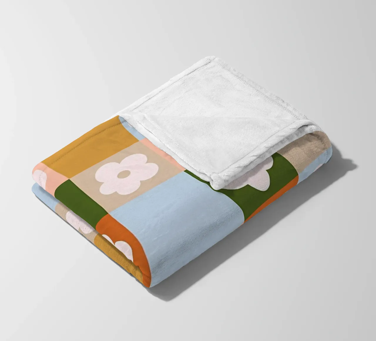 Fiori a quadri retrò 3 coperta in pile da diedrich
