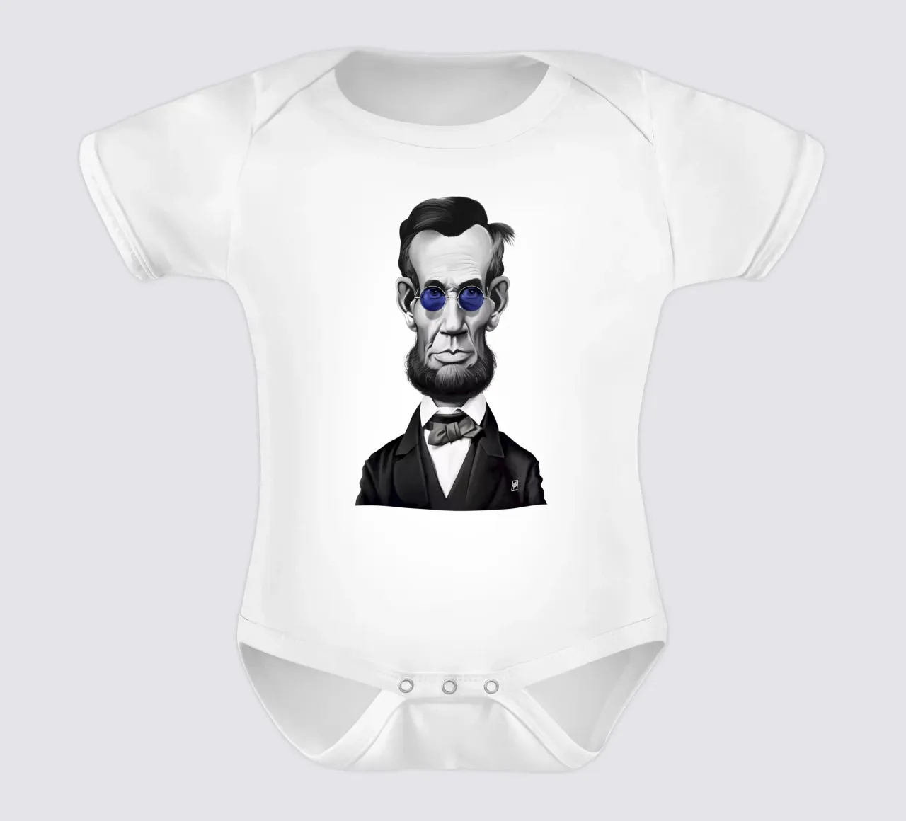Abraham Lincoln (Steampunk) body neonato maniche corte da Rob Art | Illustration