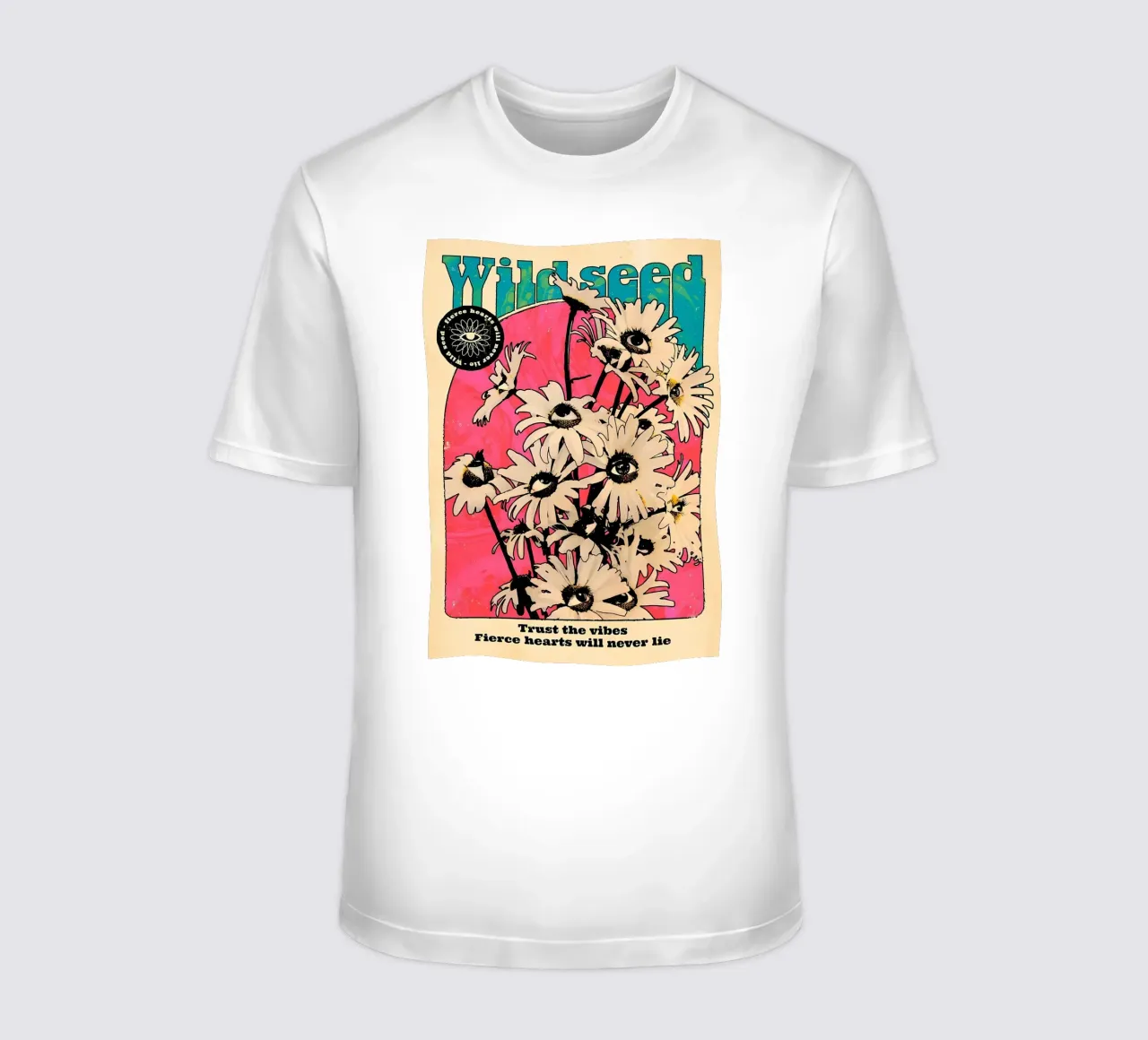 Fiori con occhi retrò t-shirt da diedrich