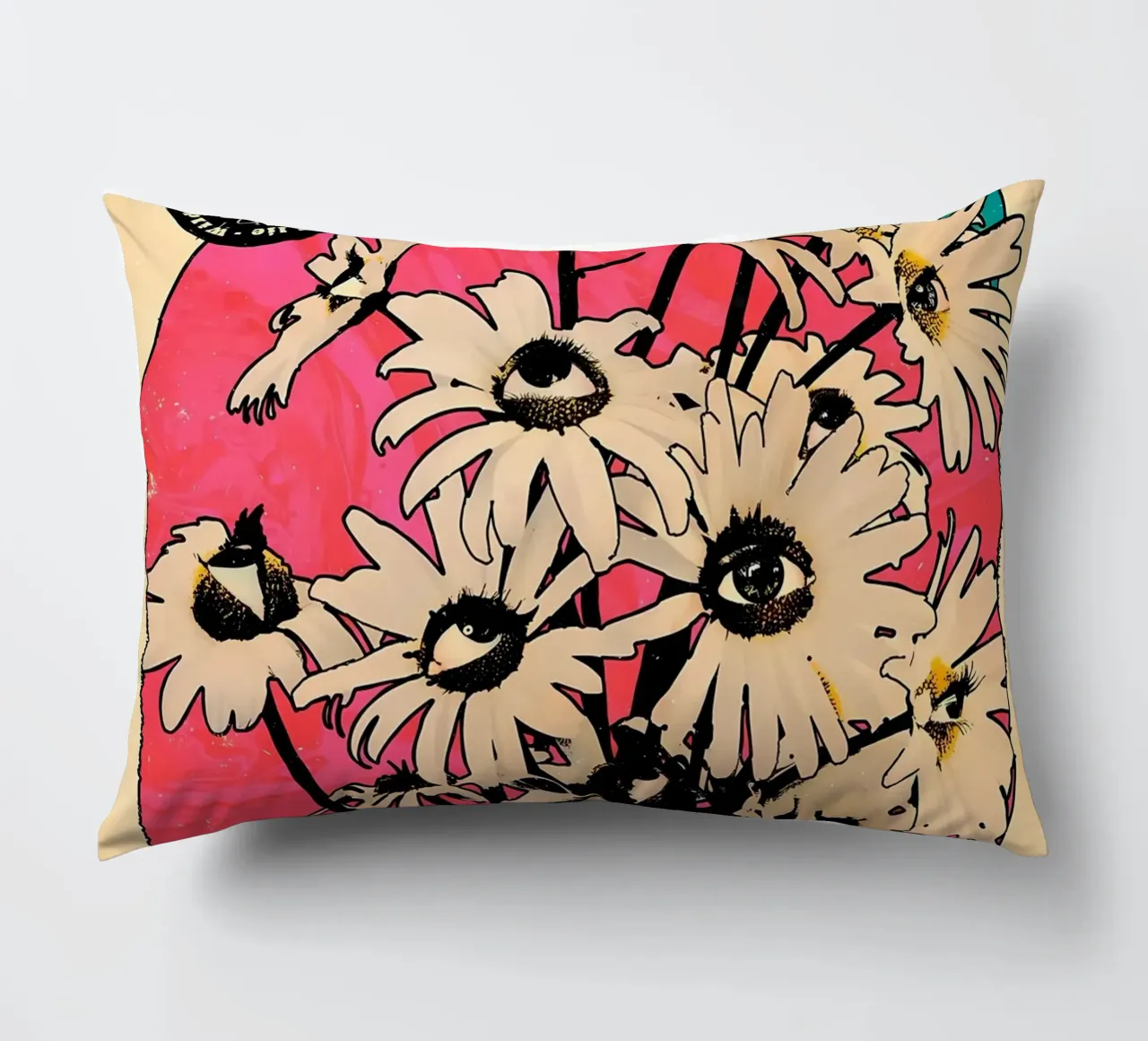 Fiori con occhi retrò cuscino da diedrich