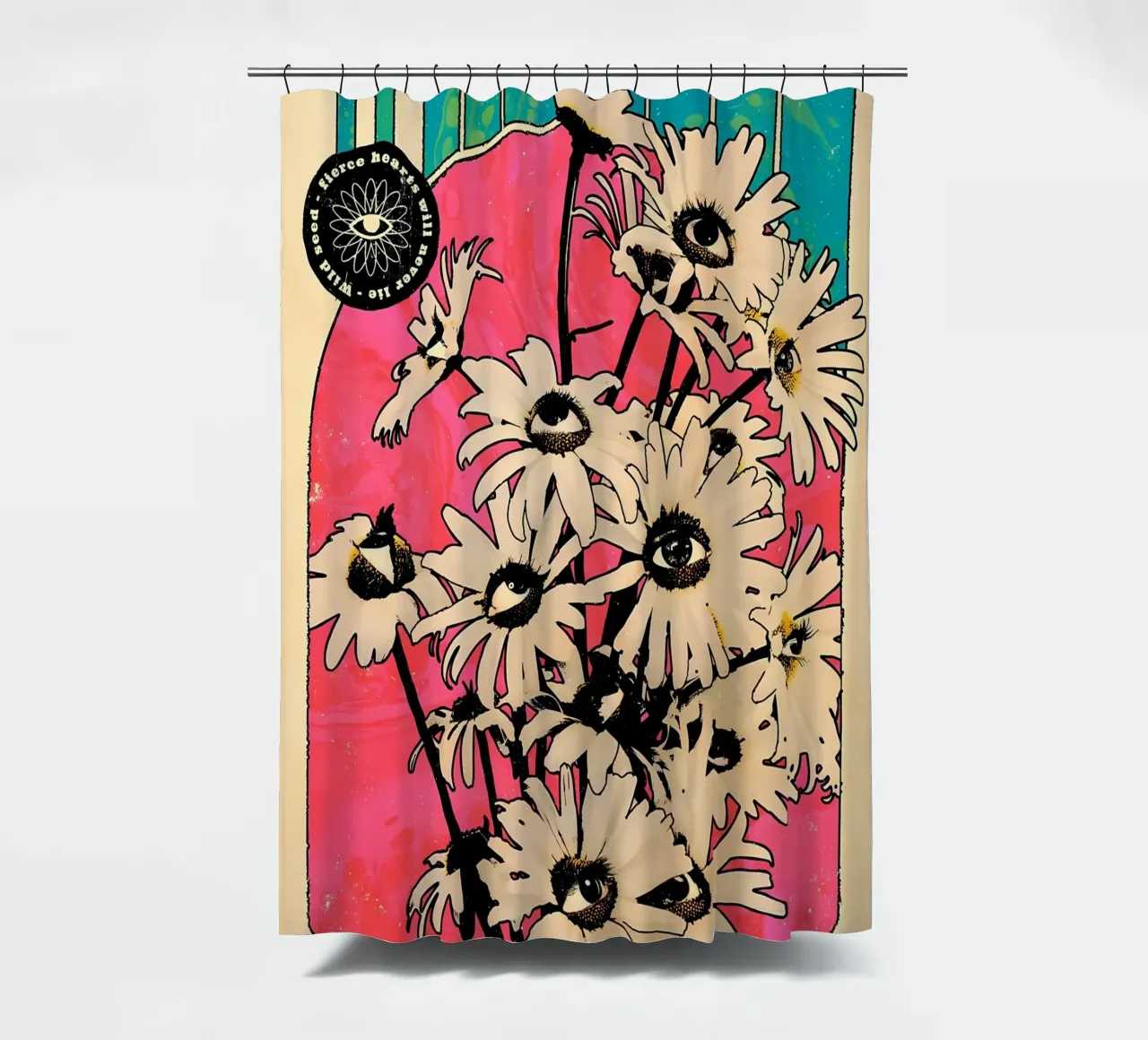 Fiori con occhi retrò tenda da doccia da diedrich