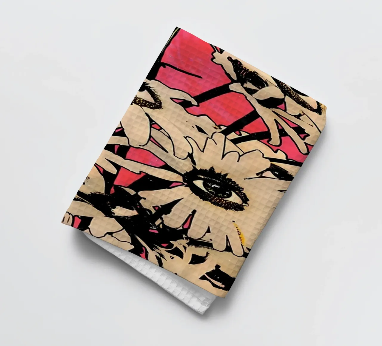 Fleurs avec yeux Retro torchon de diedrich