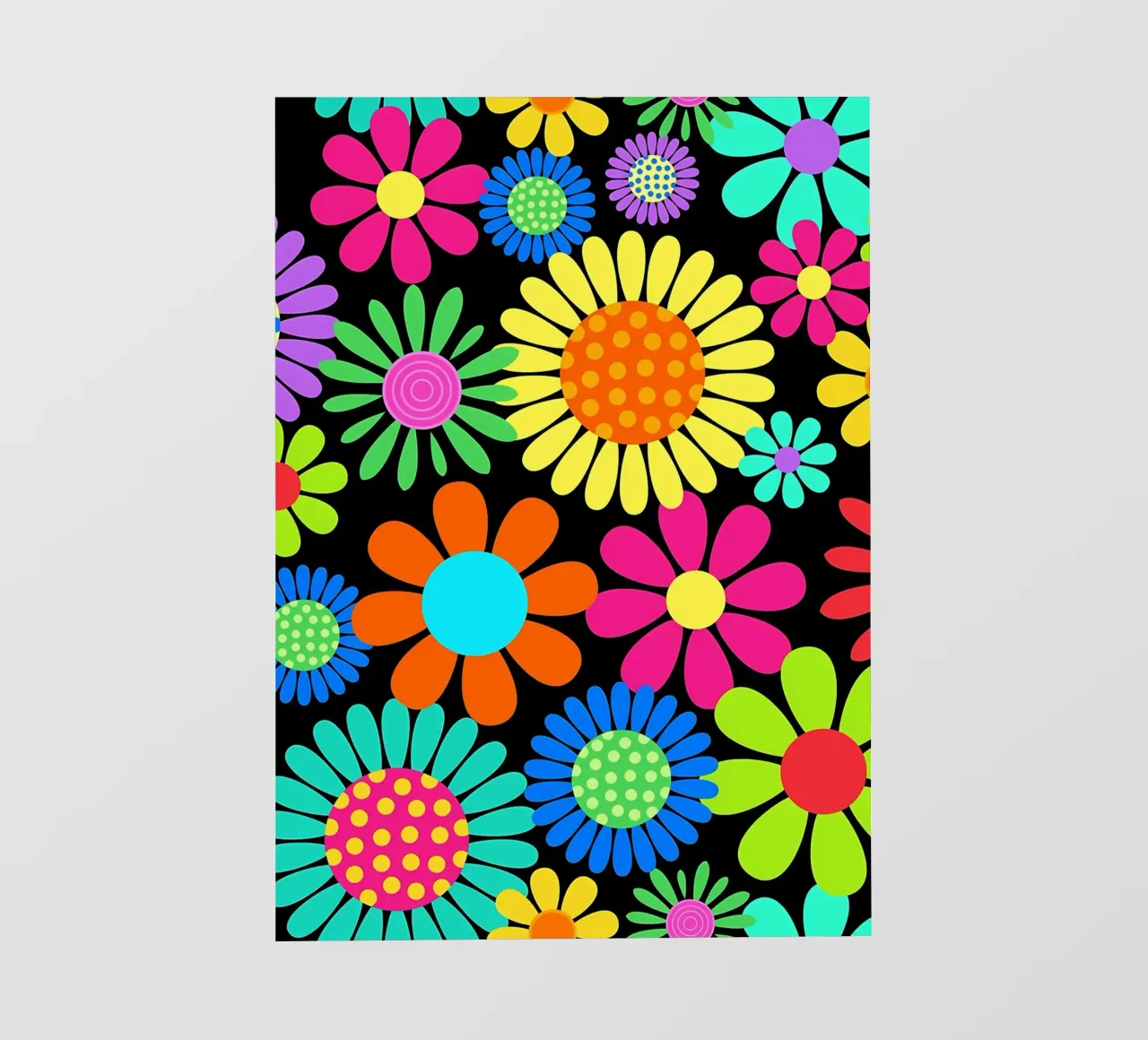 Retro Daisy Flower Power photo wallpaper by diedrich
