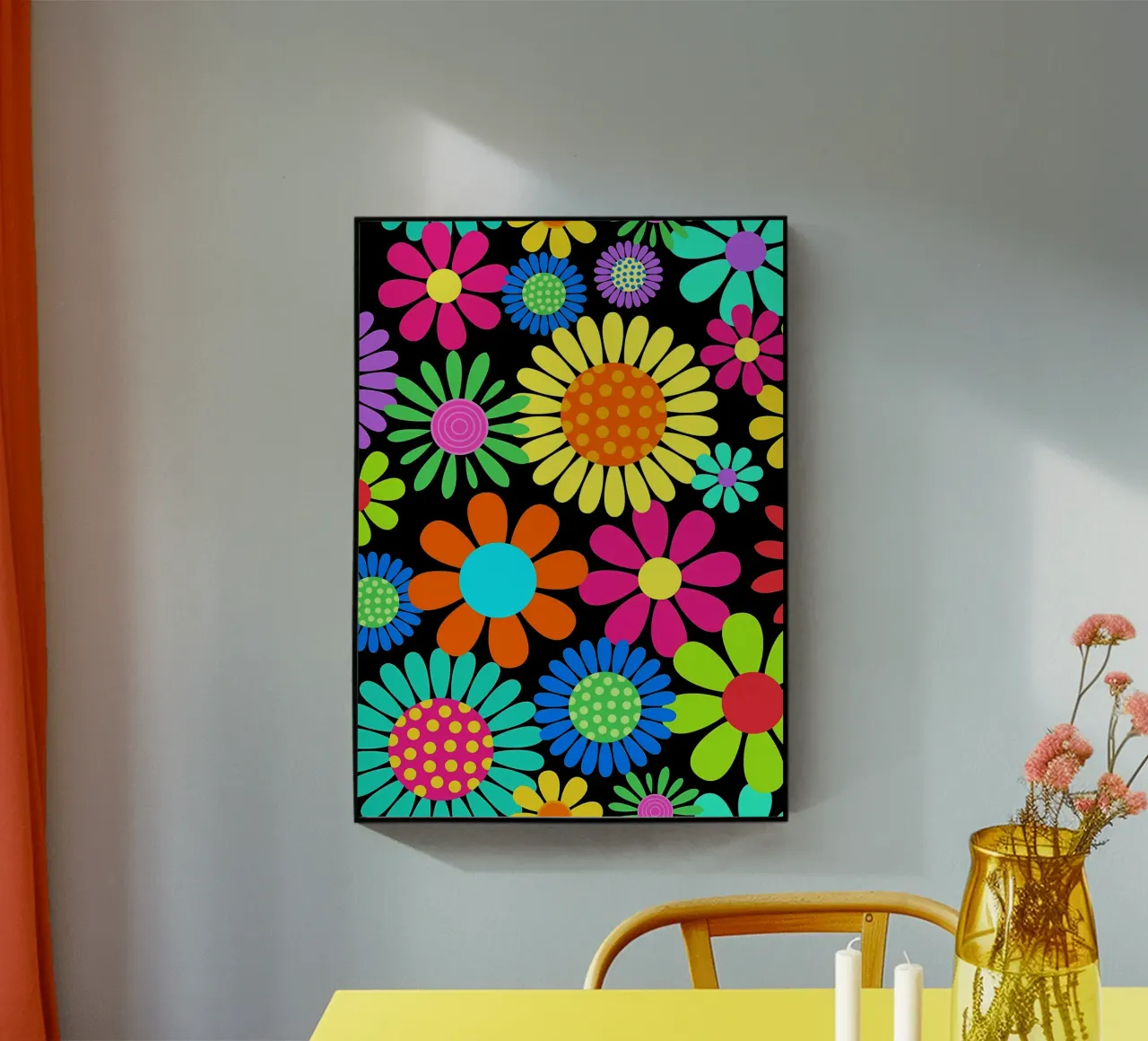 Retro Daisy Flower Power metacrilato de diedrich
