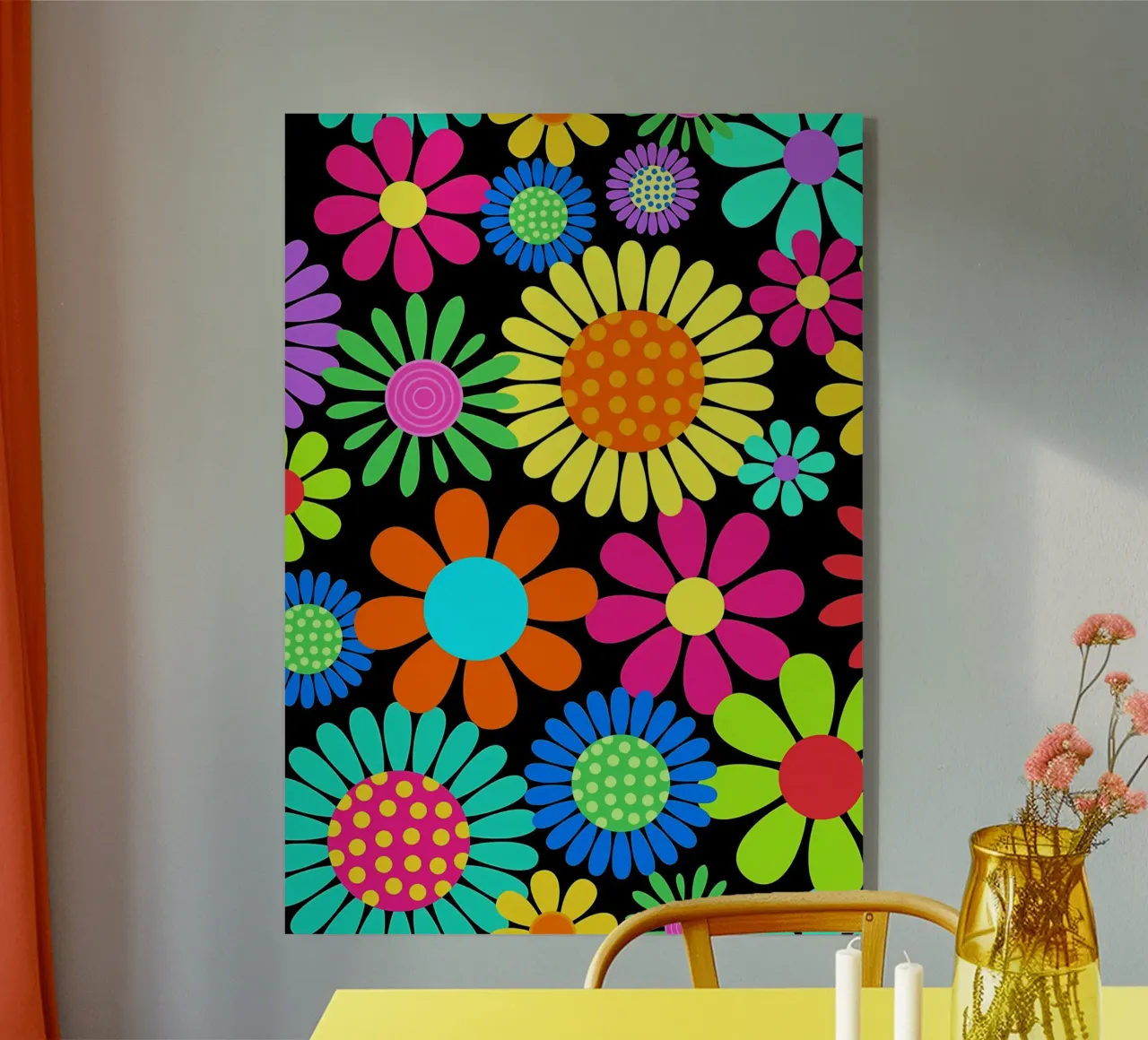Retro Daisy Flower Power metacrilato de diedrich
