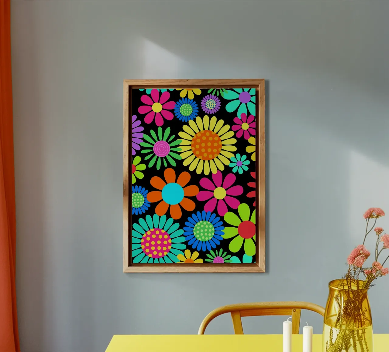 Potere dei fiori margherita retrò alluminio dibond da diedrich
