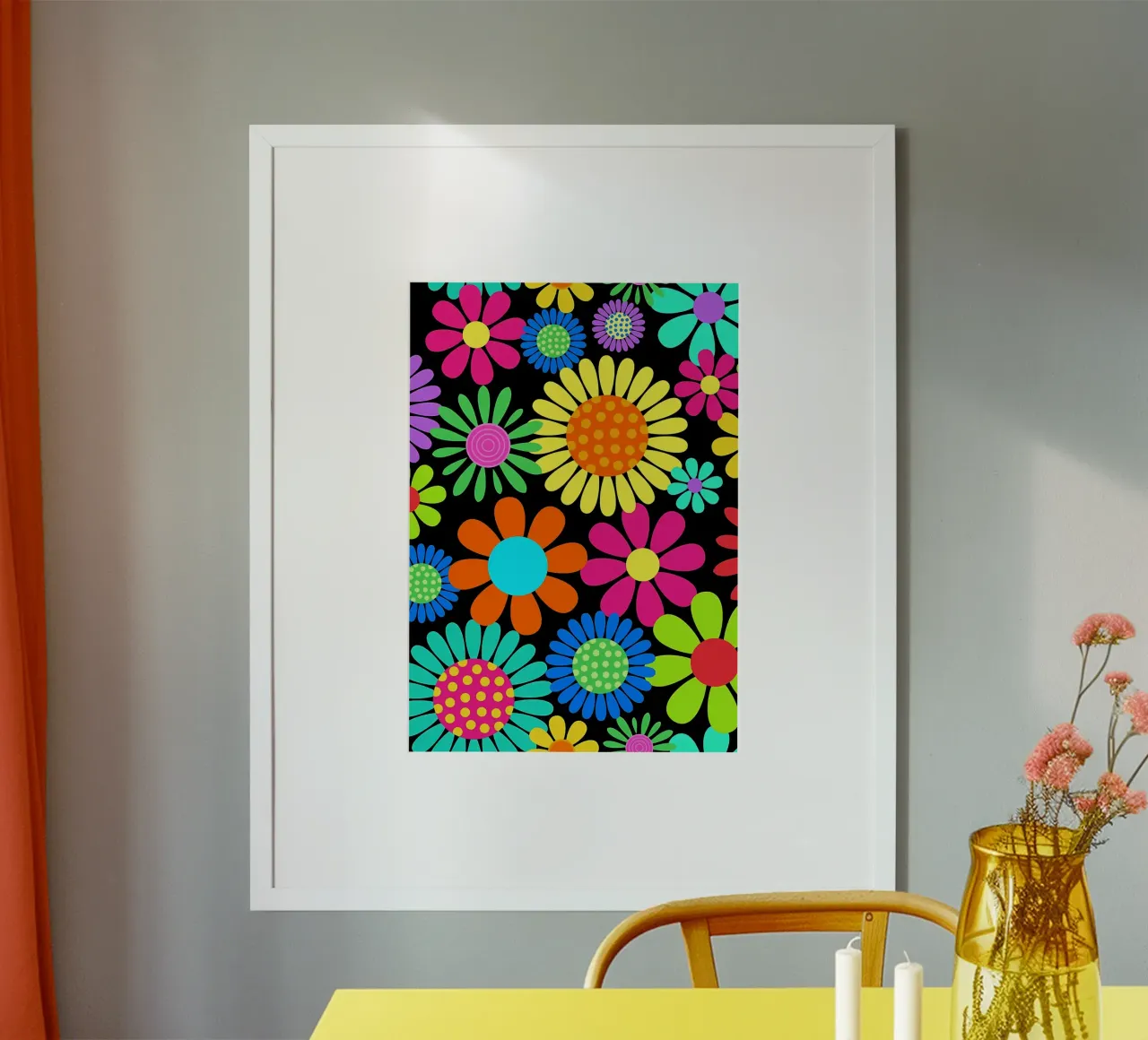 Retro Gänseblümchen Flower Power Hahnemühle von diedrich