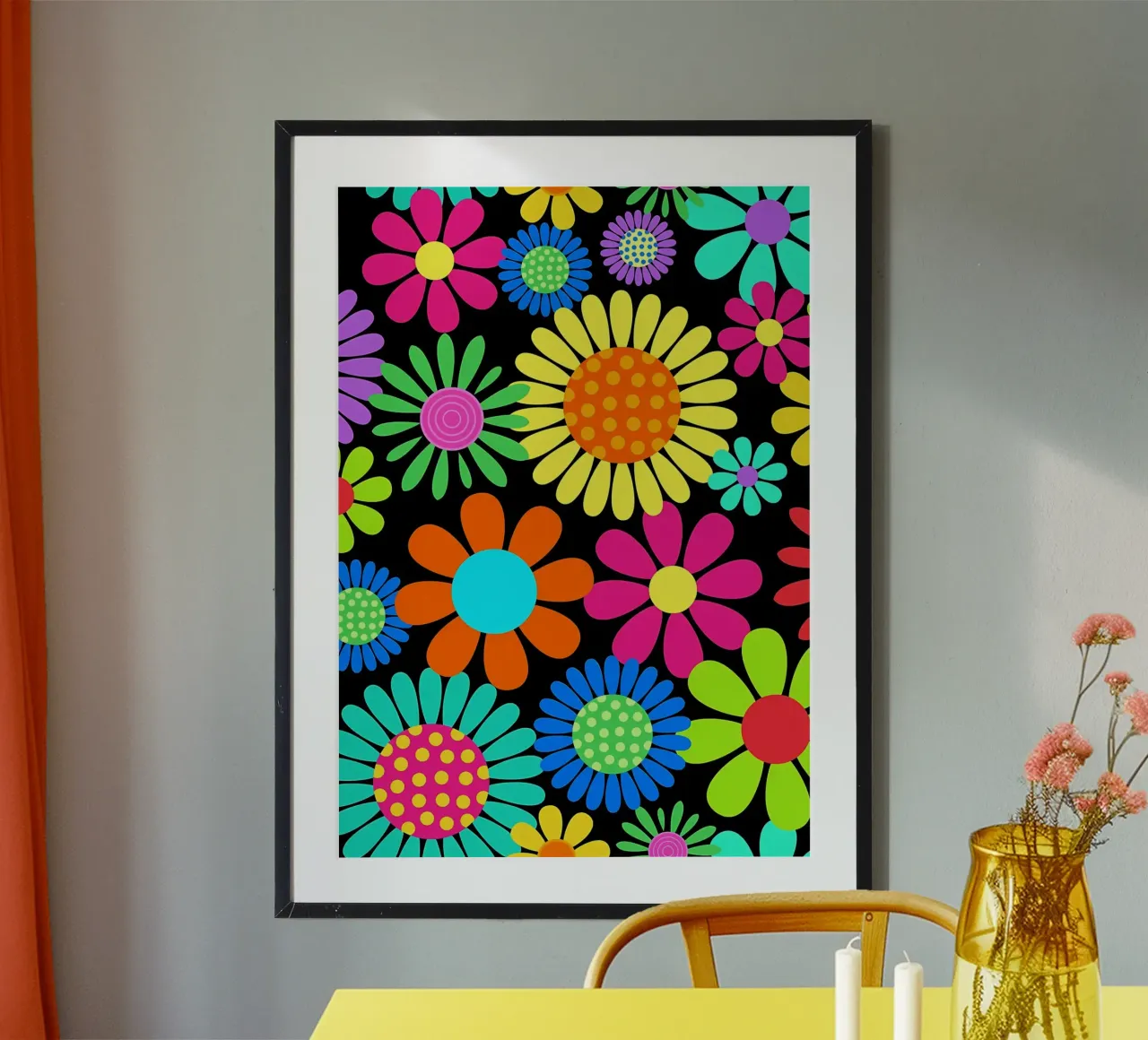 Retro Gänseblümchen Flower Power Hahnemühle von diedrich