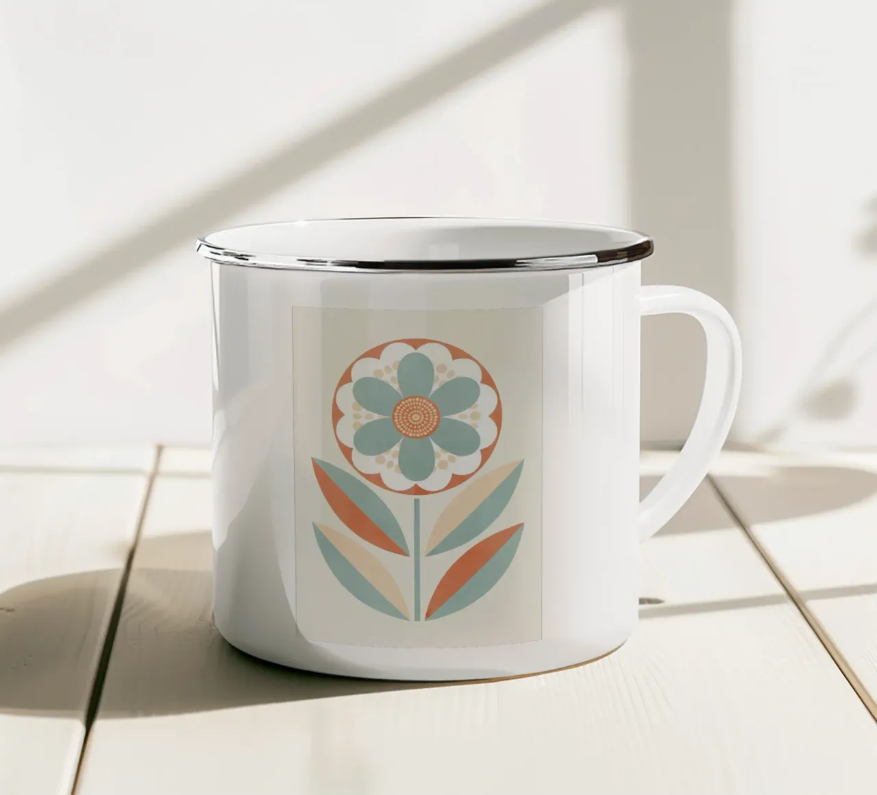 Fiore moderno e retrò tazza in smalto da diedrich