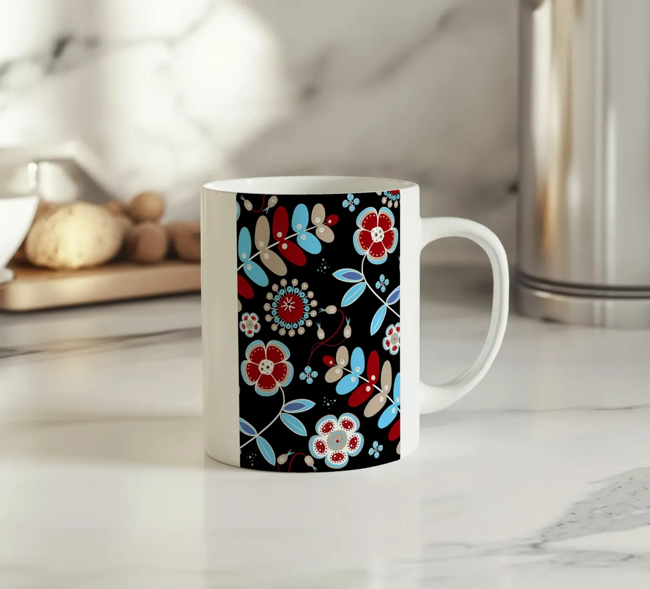 Fiori bohémien retrò tazza in ceramica da diedrich