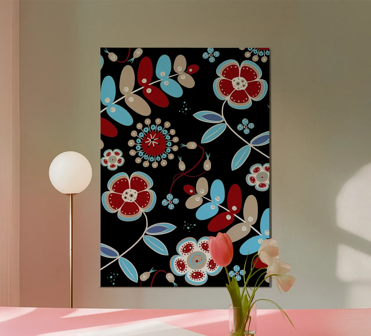 Fiori bohémien retrò alluminio dibond da diedrich