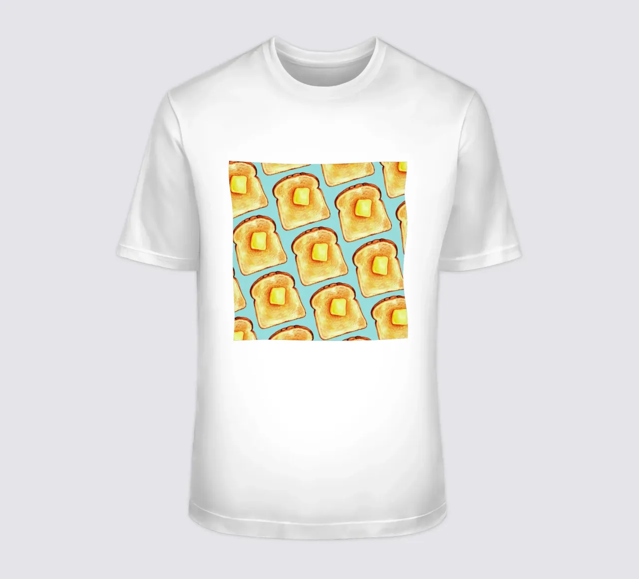 Breakfast Pattern Blue Toast t-shirt by Kelly Gilleran