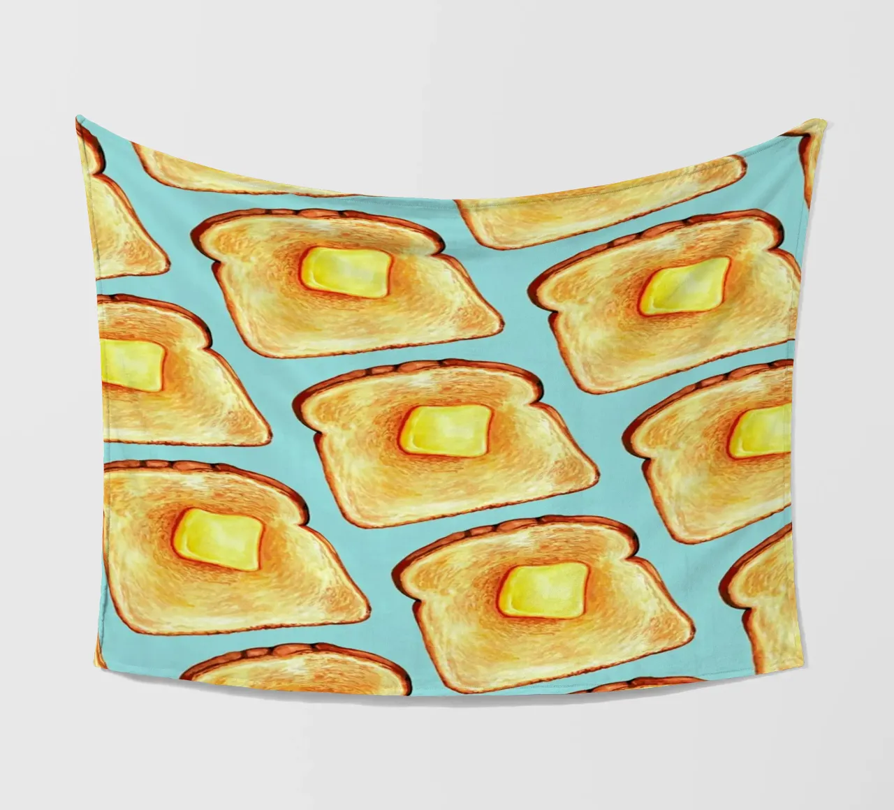 Breakfast Pattern Blue Toast coperta in pile da Kelly Gilleran