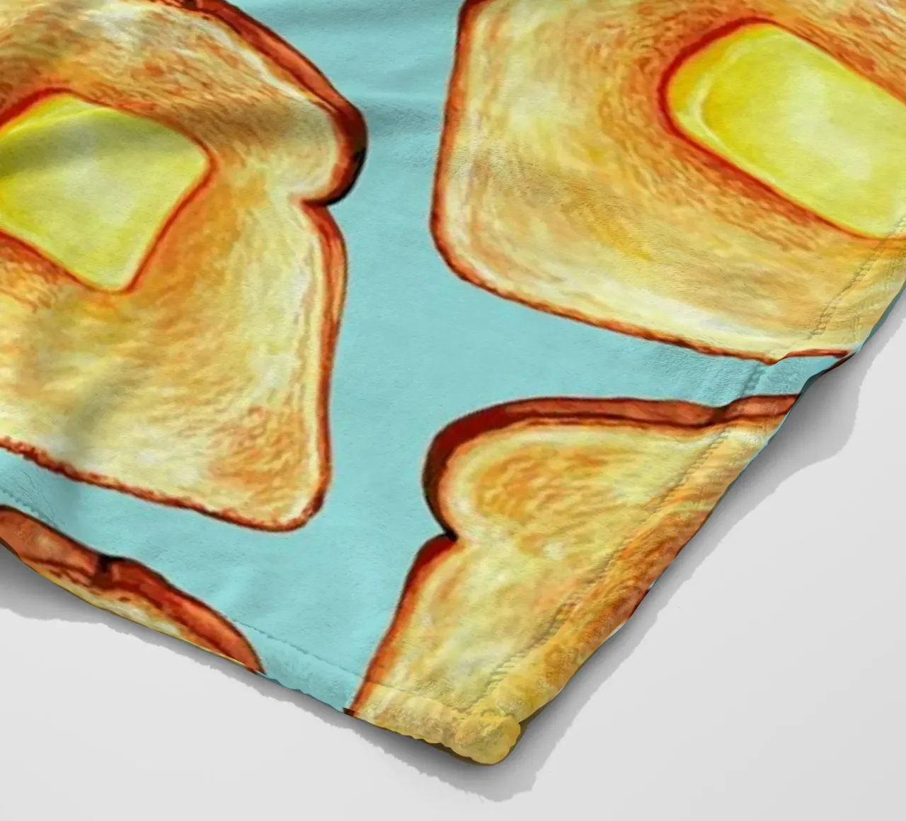 Breakfast Pattern Blue Toast coperta in pile da Kelly Gilleran