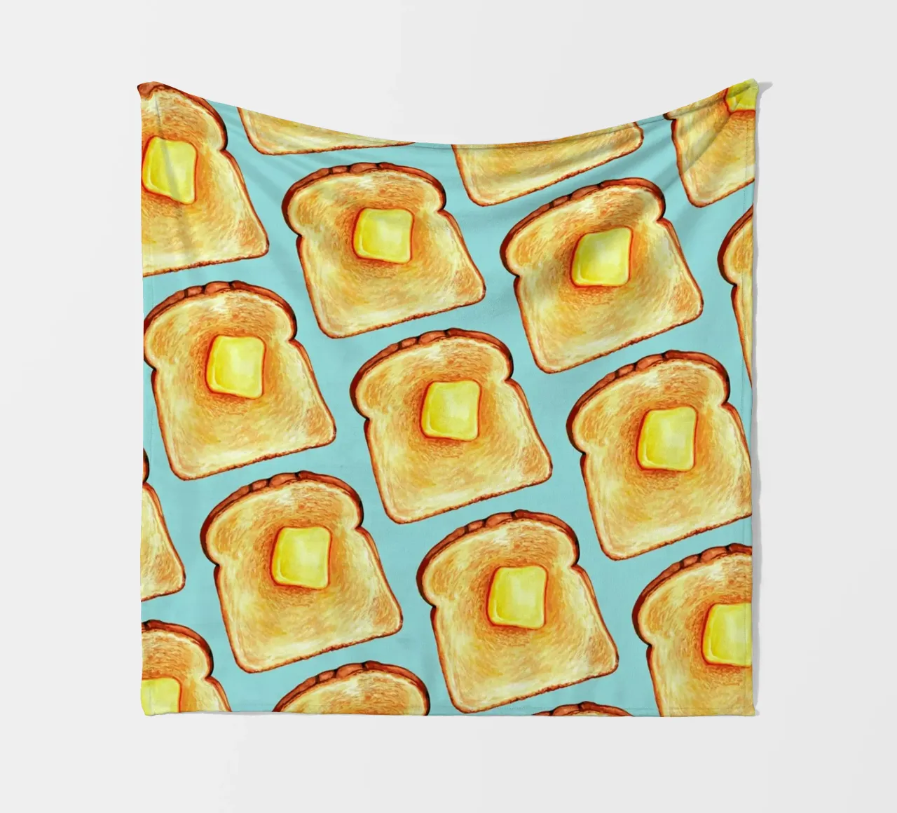 Breakfast Pattern Blue Toast coperta in pile da Kelly Gilleran