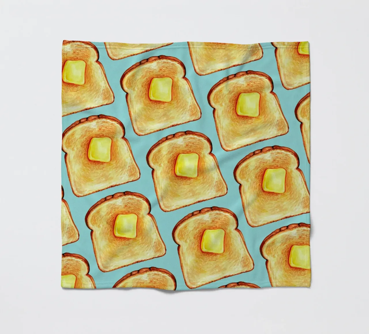 Breakfast Pattern Blue Toast manta de franela de Kelly Gilleran