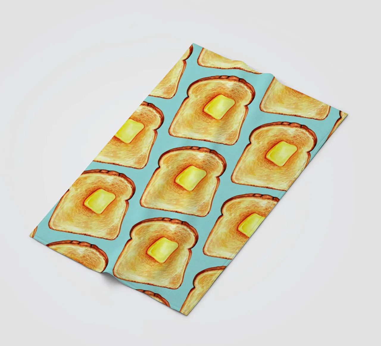 Breakfast Pattern Blue Toast manta de franela de Kelly Gilleran