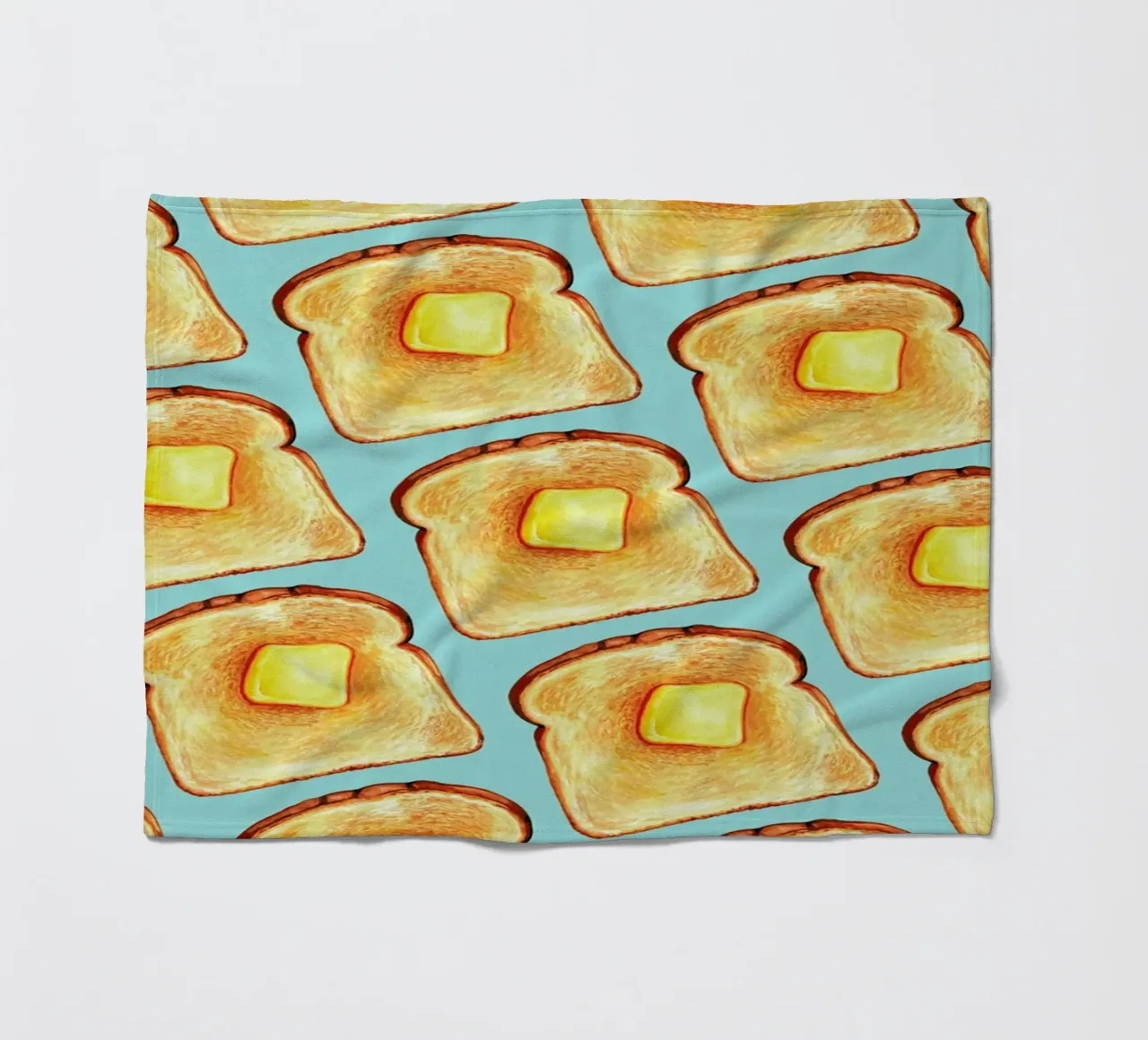 Breakfast Pattern Blue Toast coperta in pile da Kelly Gilleran