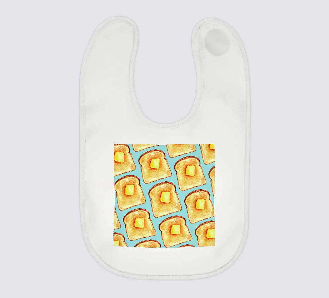 Breakfast Pattern Blue Toast bavaglino da Kelly Gilleran