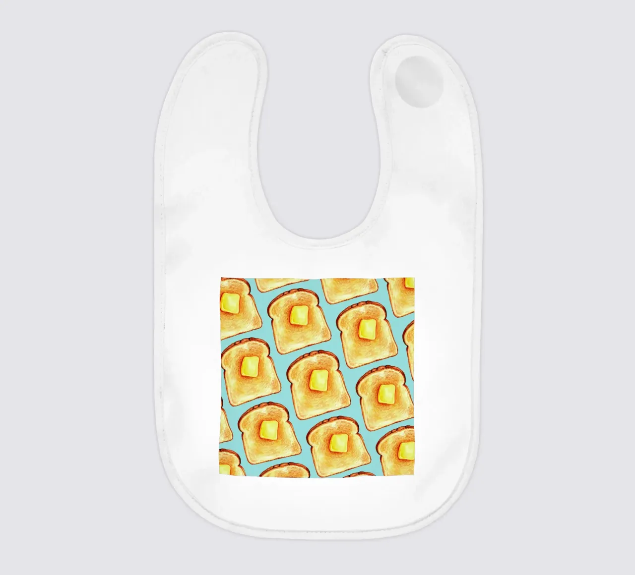 Breakfast Pattern Blue Toast bavaglino da Kelly Gilleran