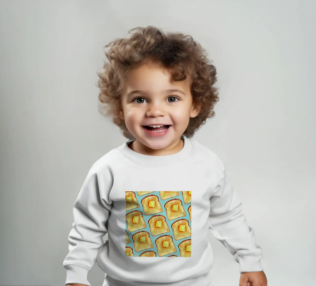 Breakfast Pattern Blue Toast Baby Sweatshirt von Kelly Gilleran