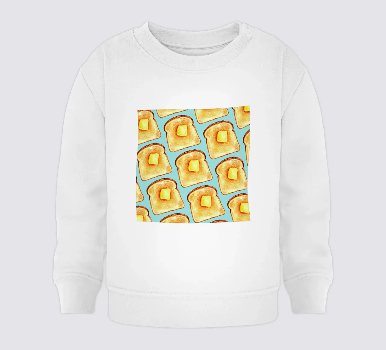 Breakfast Pattern Blue Toast felpa neonato da Kelly Gilleran