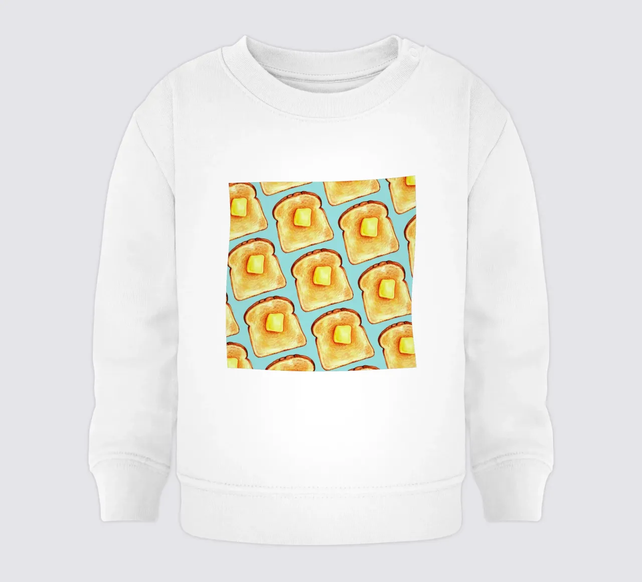 Breakfast Pattern Blue Toast Baby Sweatshirt von Kelly Gilleran
