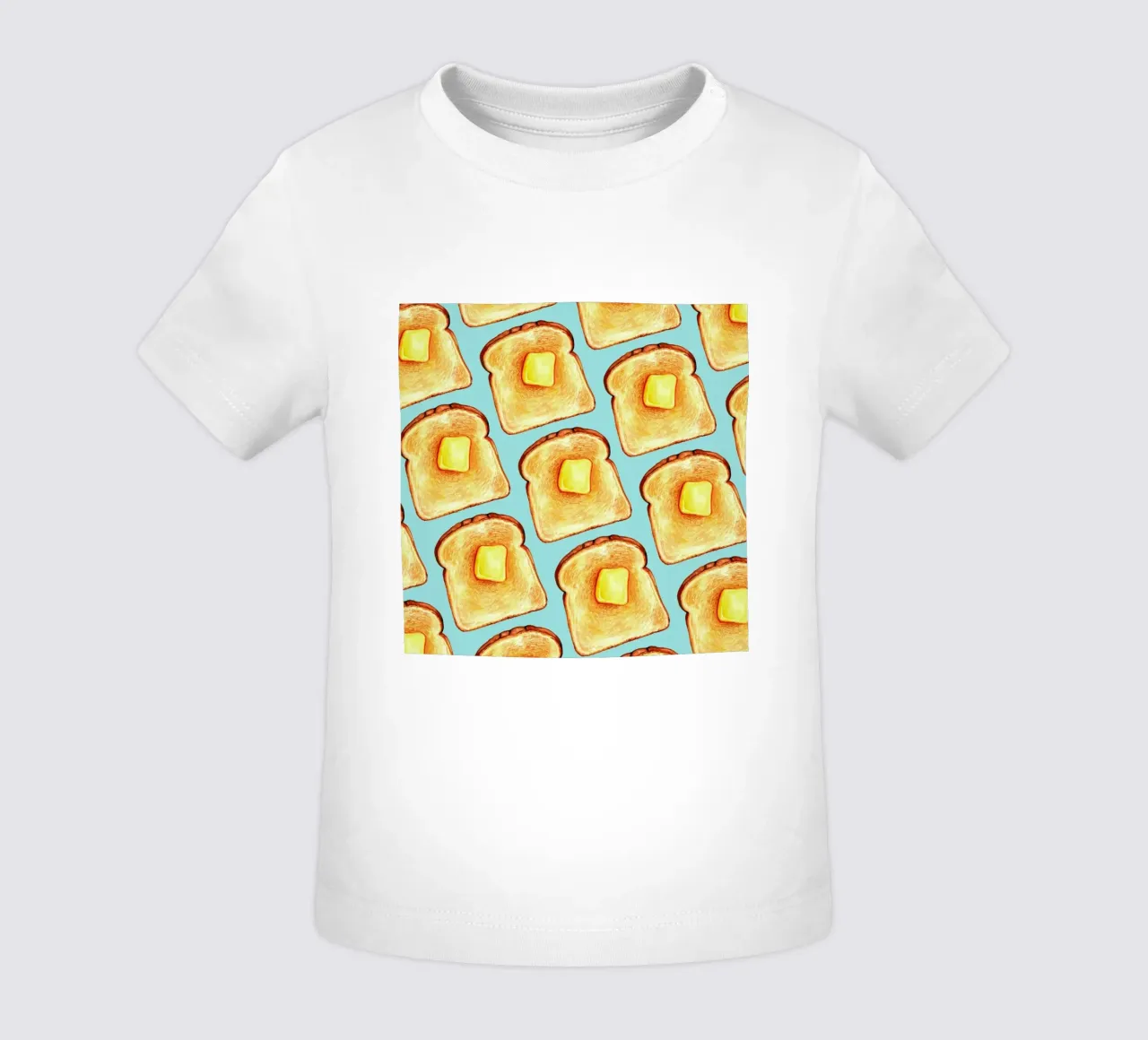 Breakfast Pattern Blue Toast maglietta neonato da Kelly Gilleran