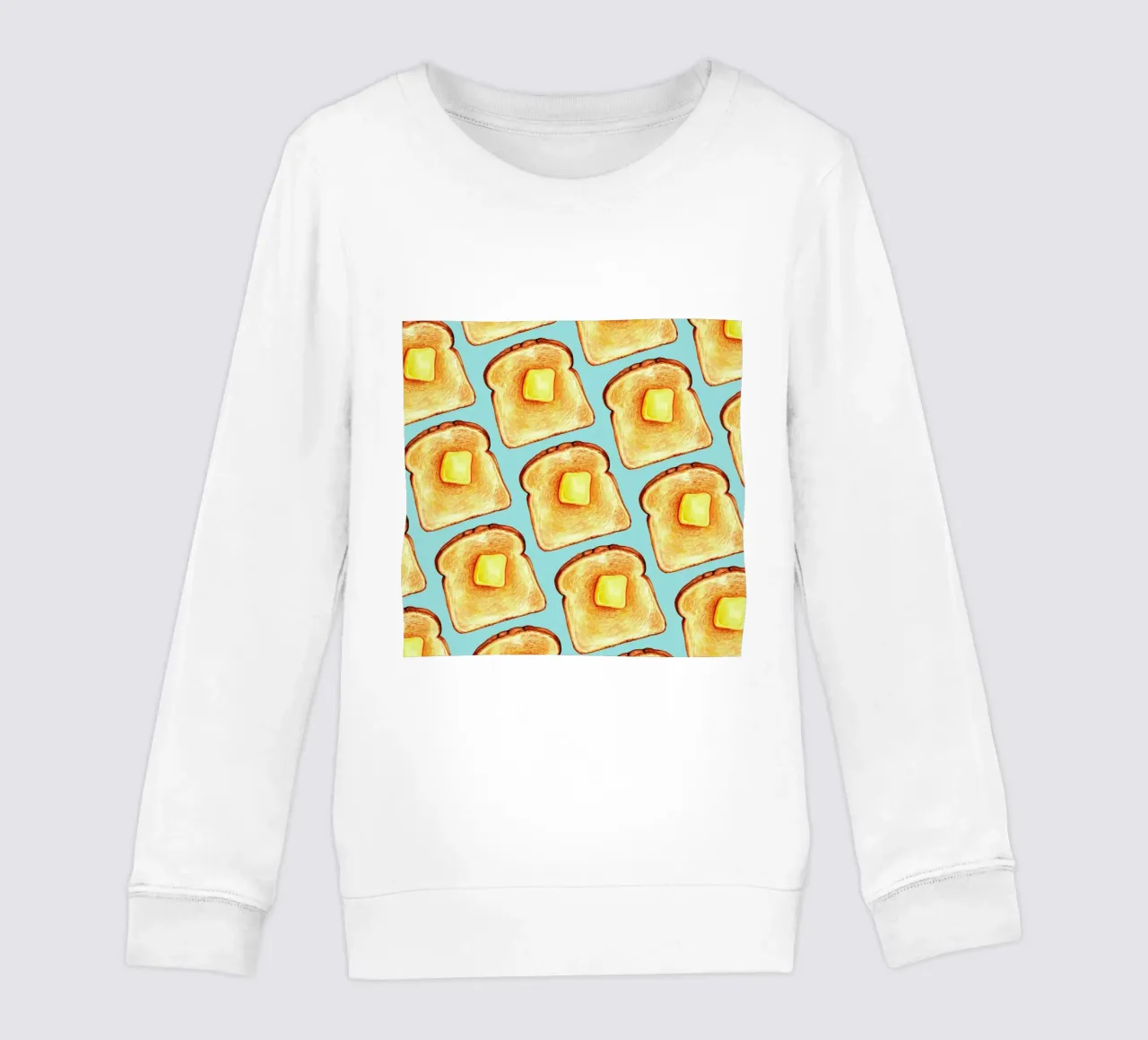 Breakfast Pattern Blue Toast felpa bambino da Kelly Gilleran