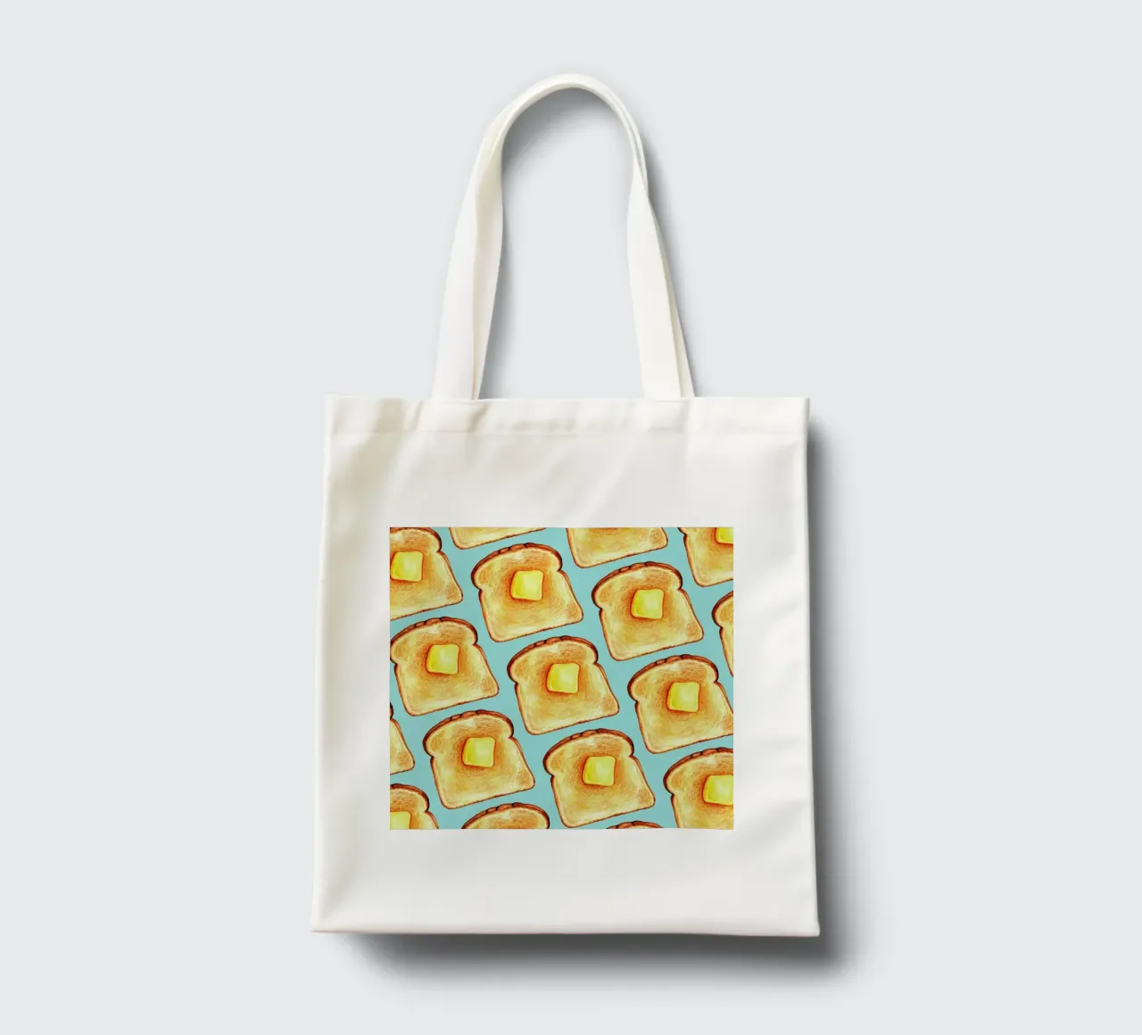 Breakfast Pattern Blue Toast borsa in juta da Kelly Gilleran
