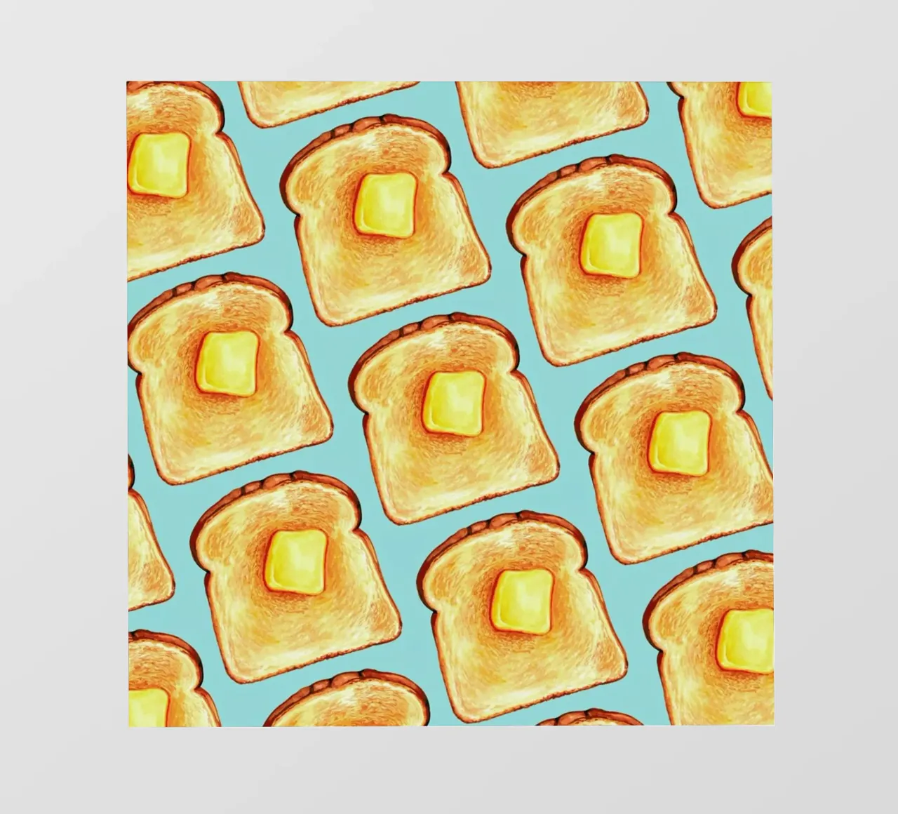 Breakfast Pattern Blue Toast telo in pvc da Kelly Gilleran