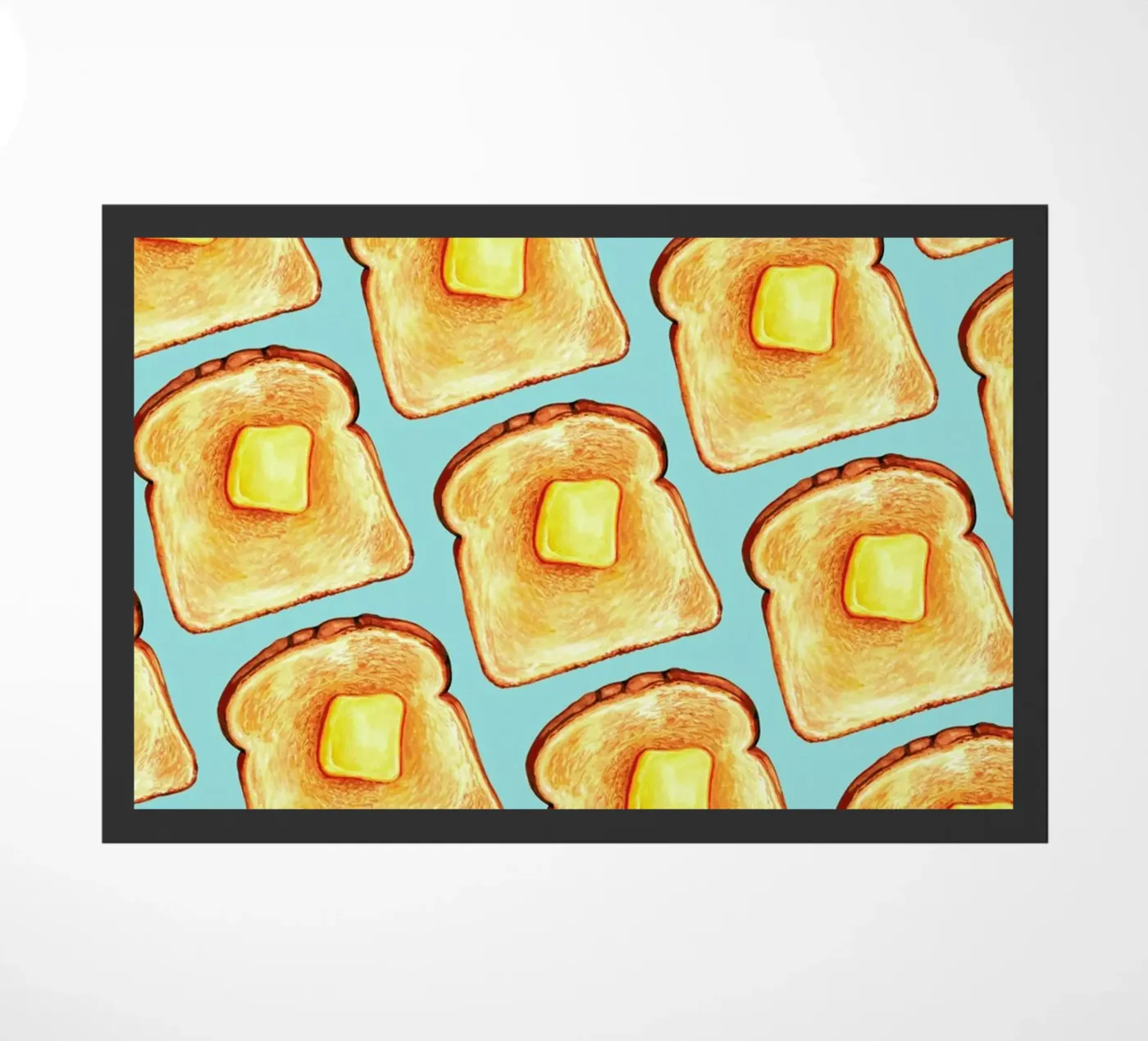 Breakfast Pattern Blue Toast zerbino da Kelly Gilleran