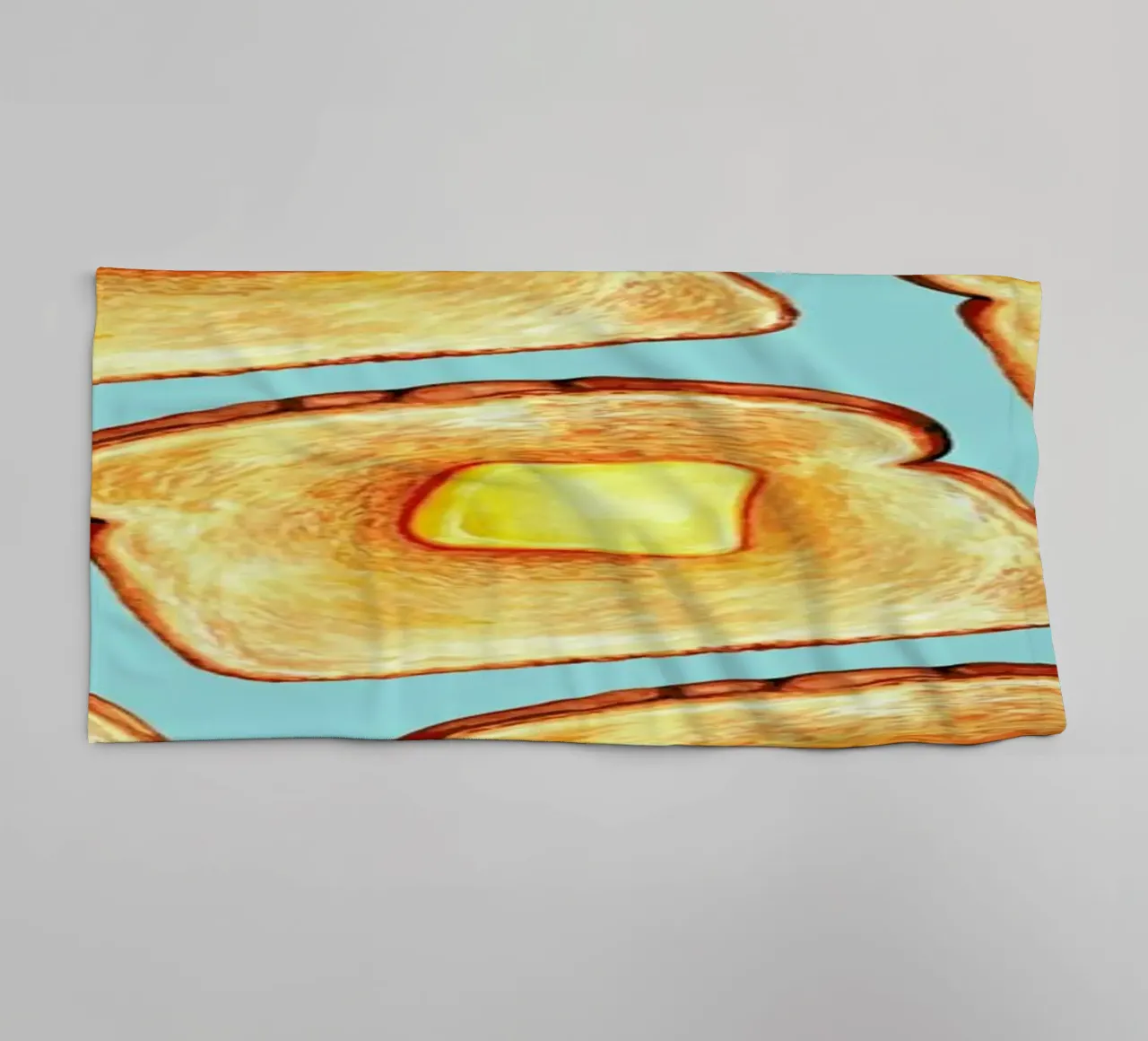 Breakfast Pattern Blue Toast asciugamano da bagno da Kelly Gilleran