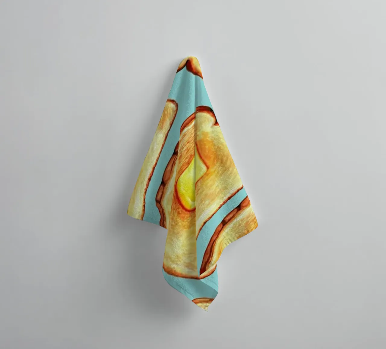 Breakfast Pattern Blue Toast toalla de baño de Kelly Gilleran
