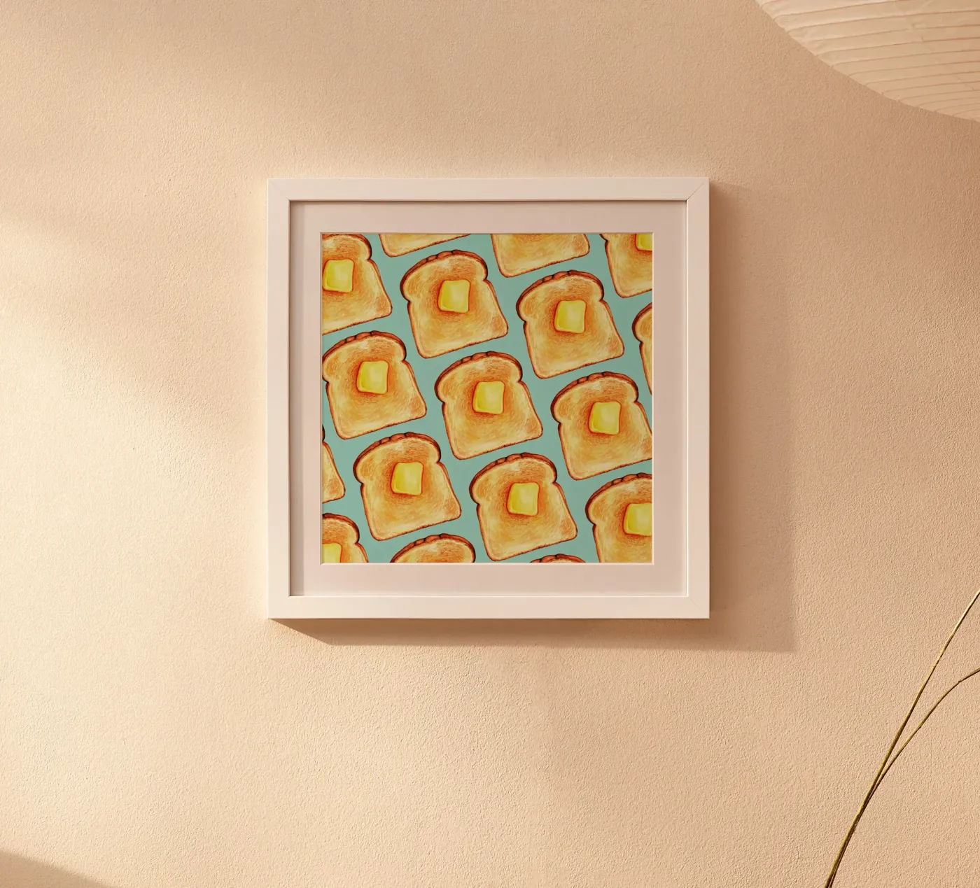 Breakfast Pattern Blue Toast poster by Kelly Gilleran