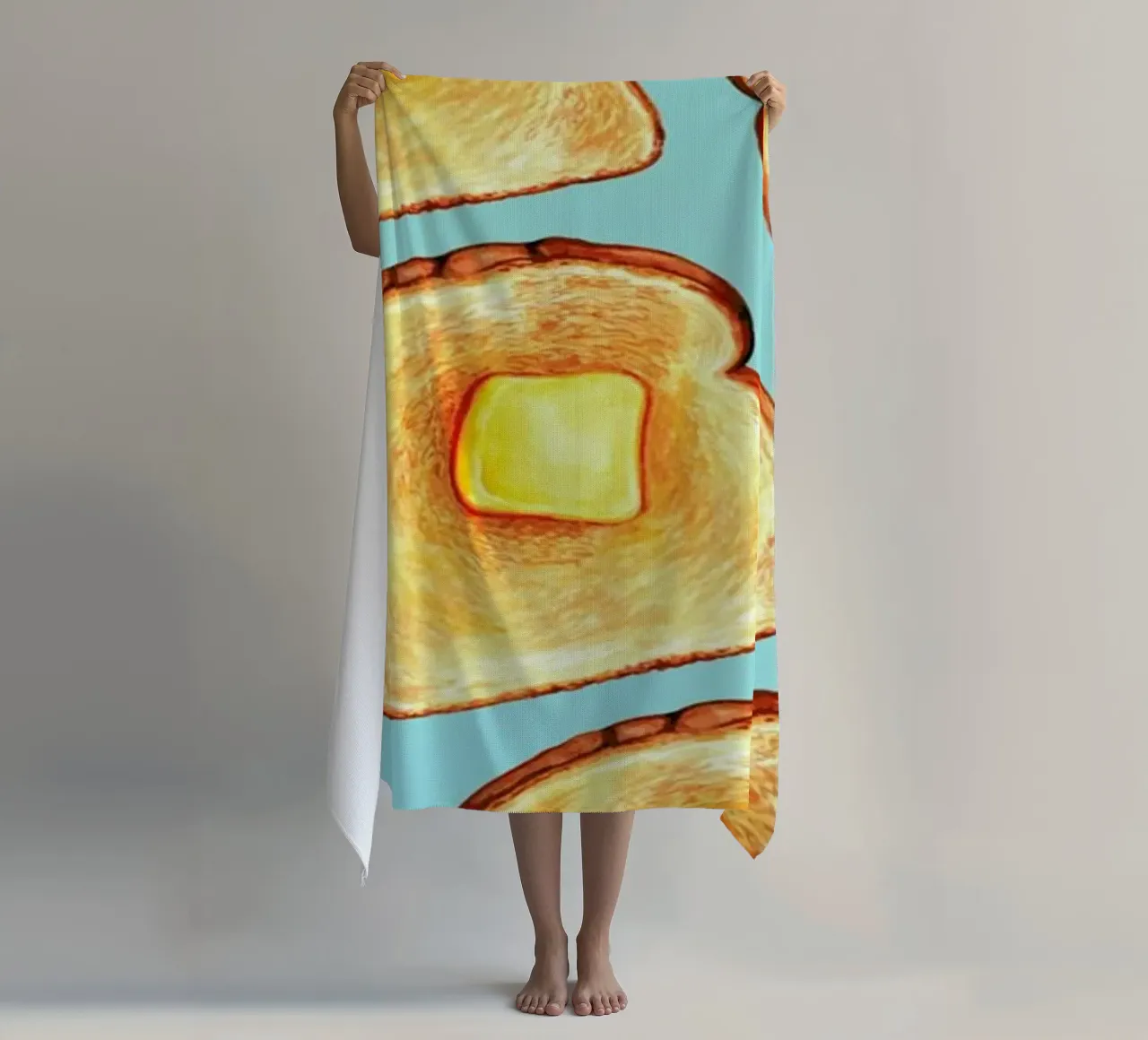 Breakfast Pattern Blue Toast telo mare da Kelly Gilleran