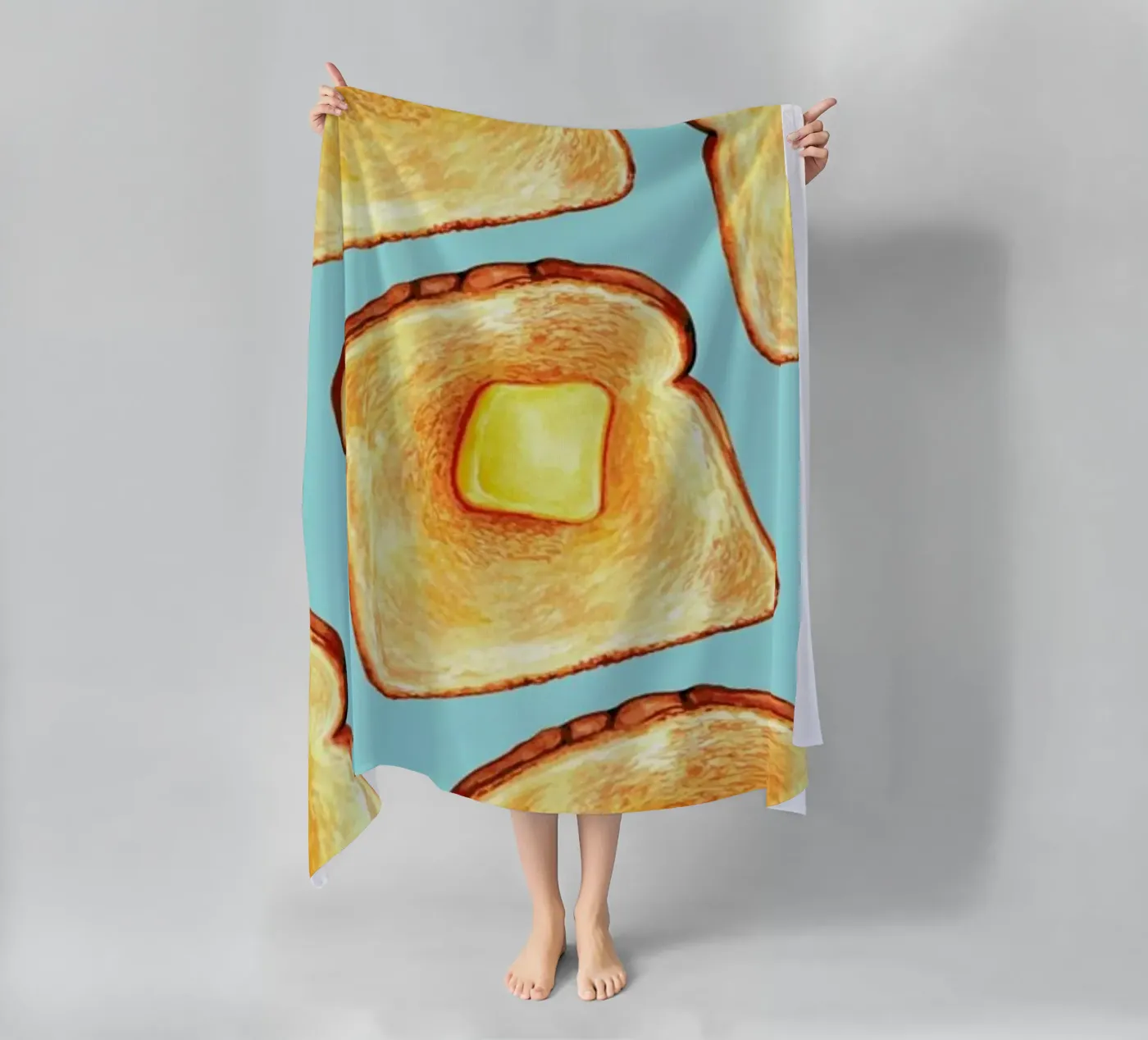 Breakfast Pattern Blue Toast telo mare da Kelly Gilleran