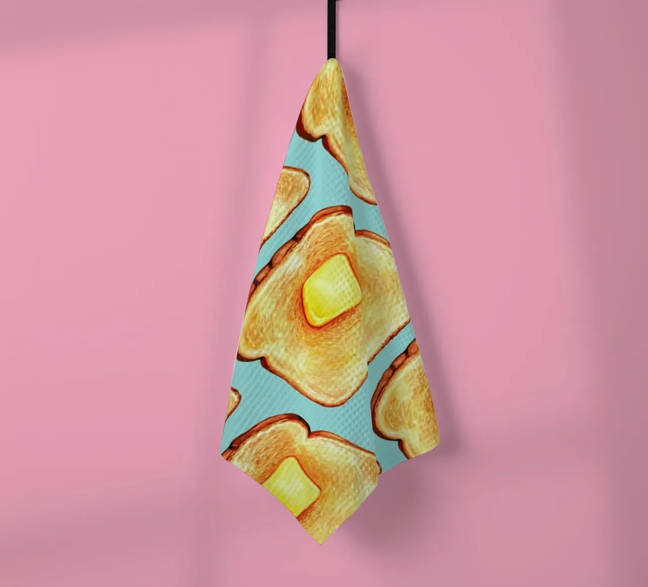Breakfast Pattern Blue Toast canovaccio da cucina da Kelly Gilleran