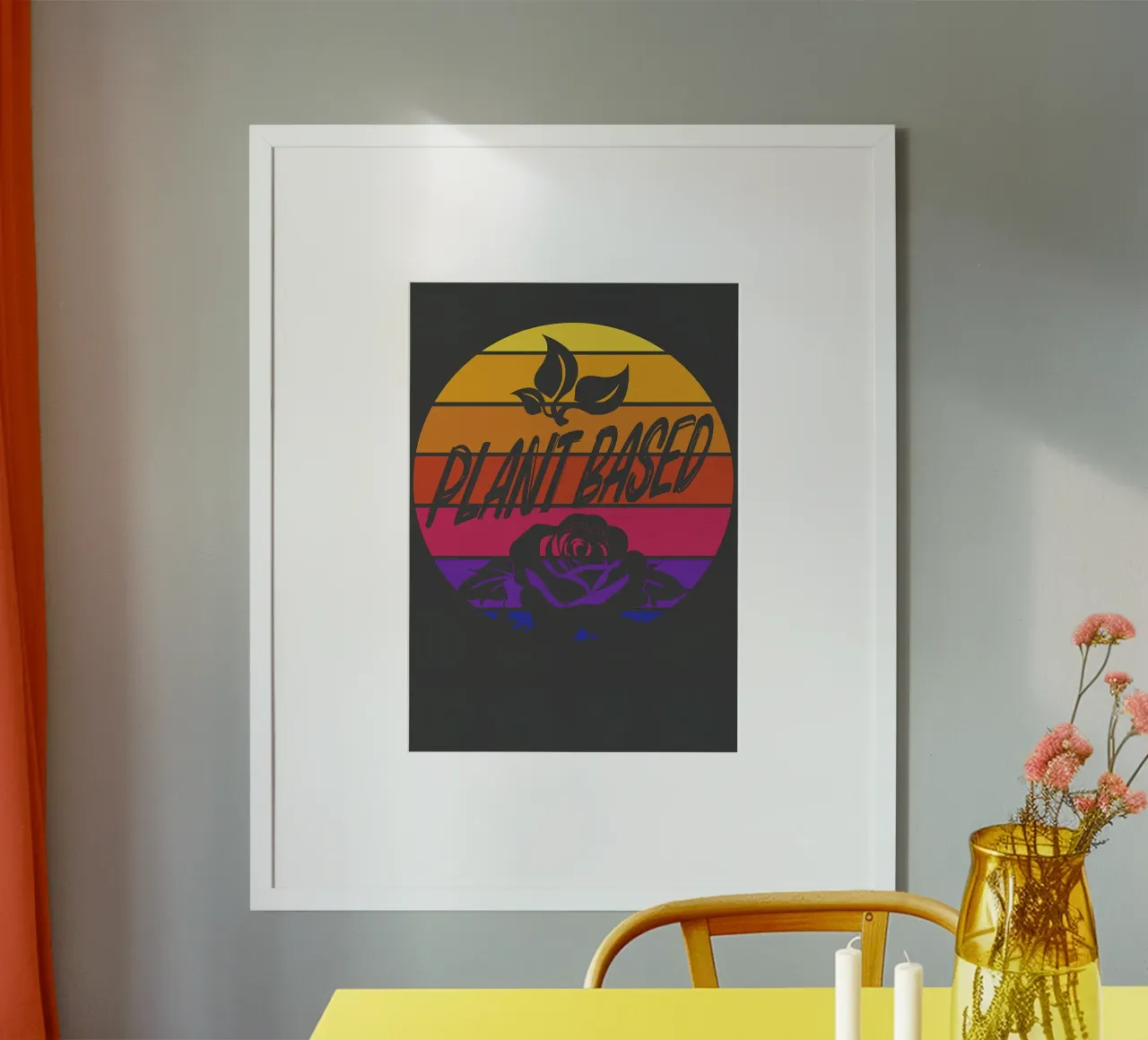 Retro vintage roses poster con telaio in plastica da diedrich