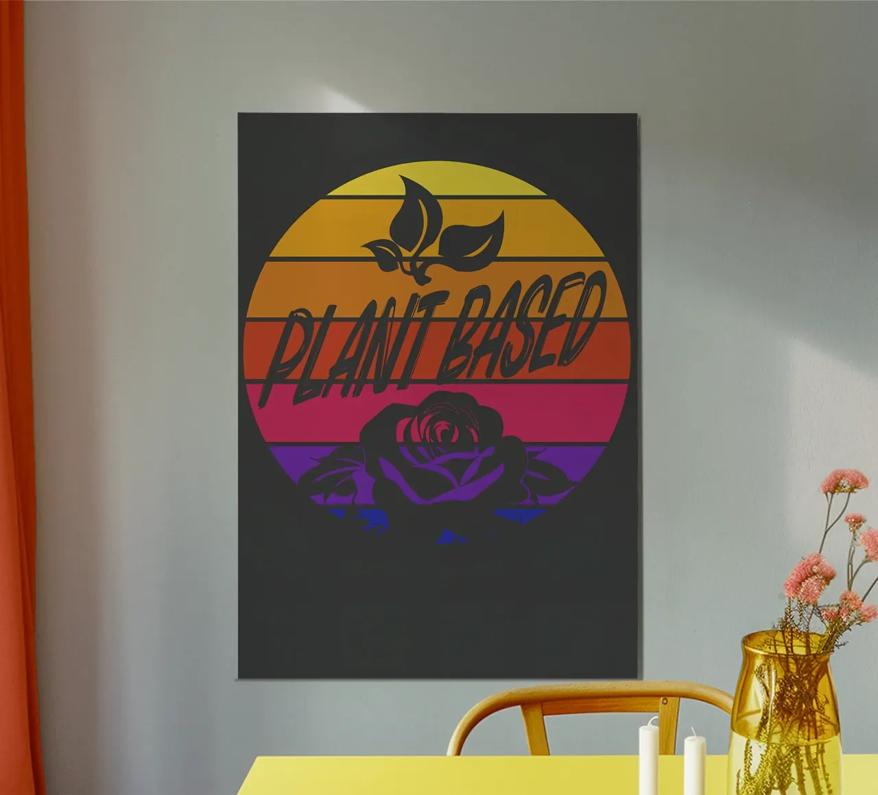 Retro vintage roses poster con telaio in plastica da diedrich