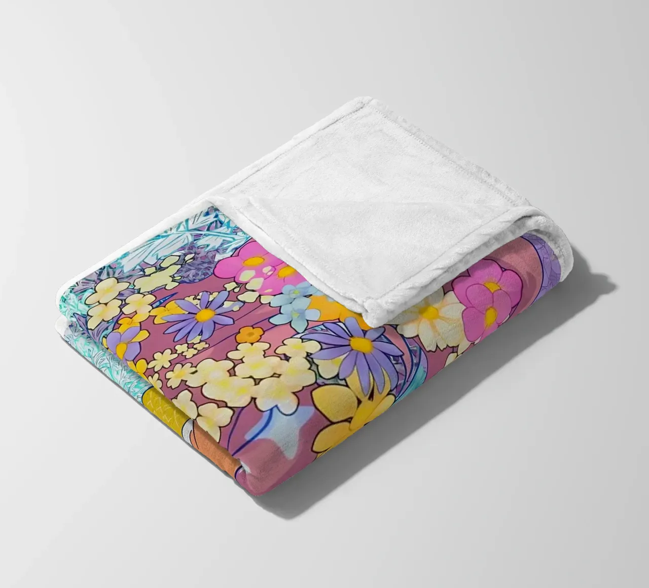 Ragazza retrò con fiori coperta in pile da diedrich