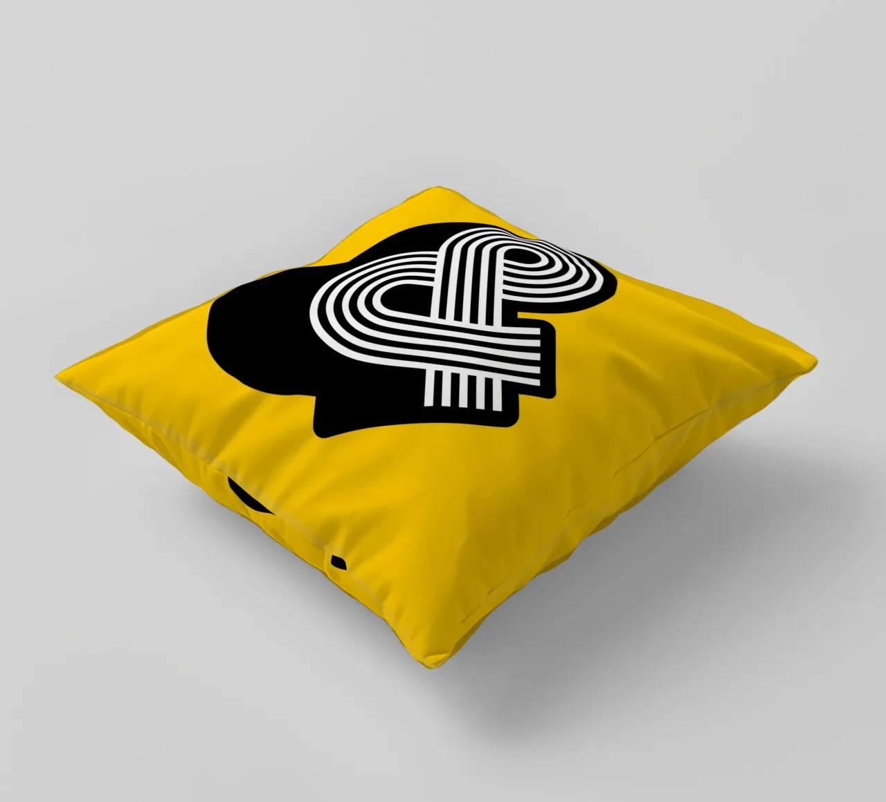 Ampersand in giallo e nero cuscino da THE MOTIVATED TYPE