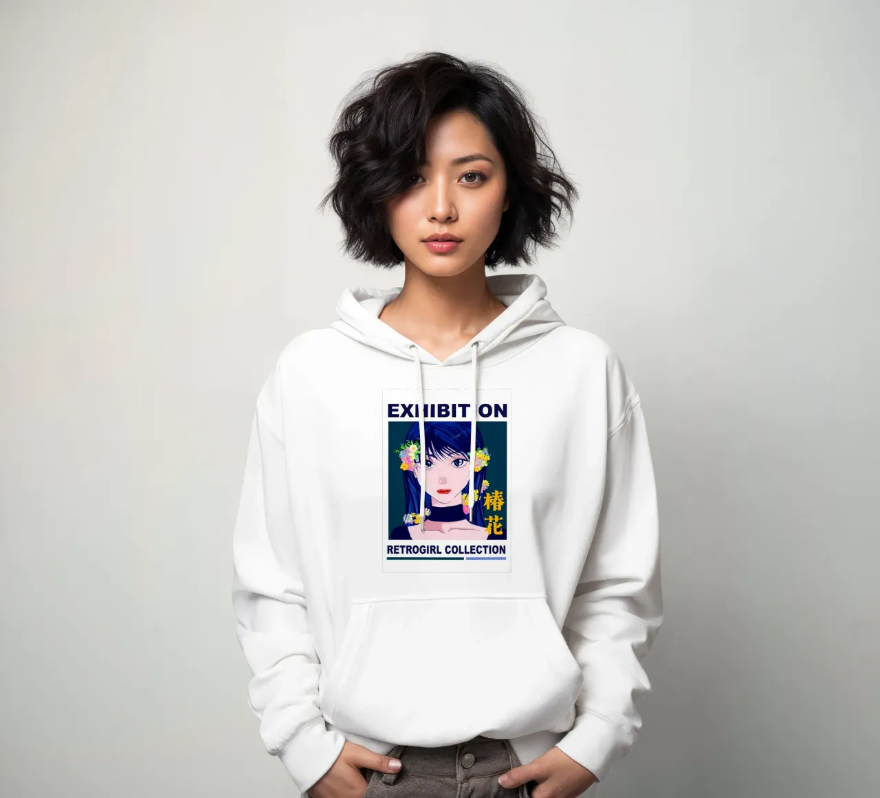 Ragazza retrò con fiori felpa con cappuccio da diedrich