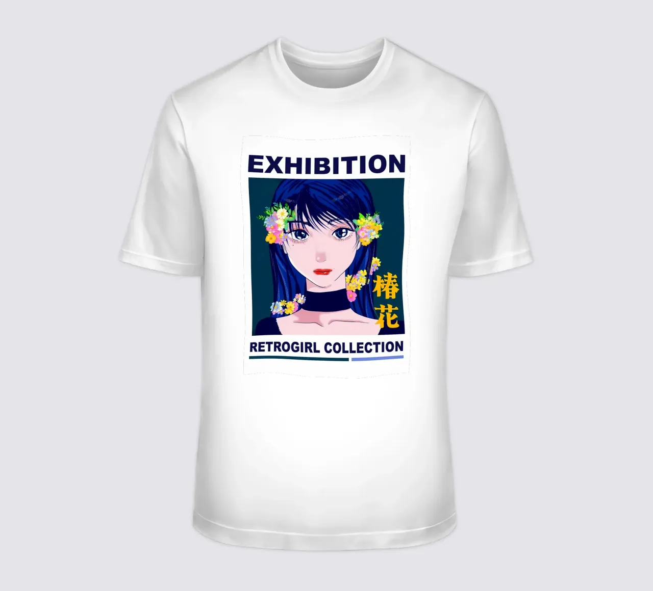 Ragazza retrò con fiori t-shirt da diedrich