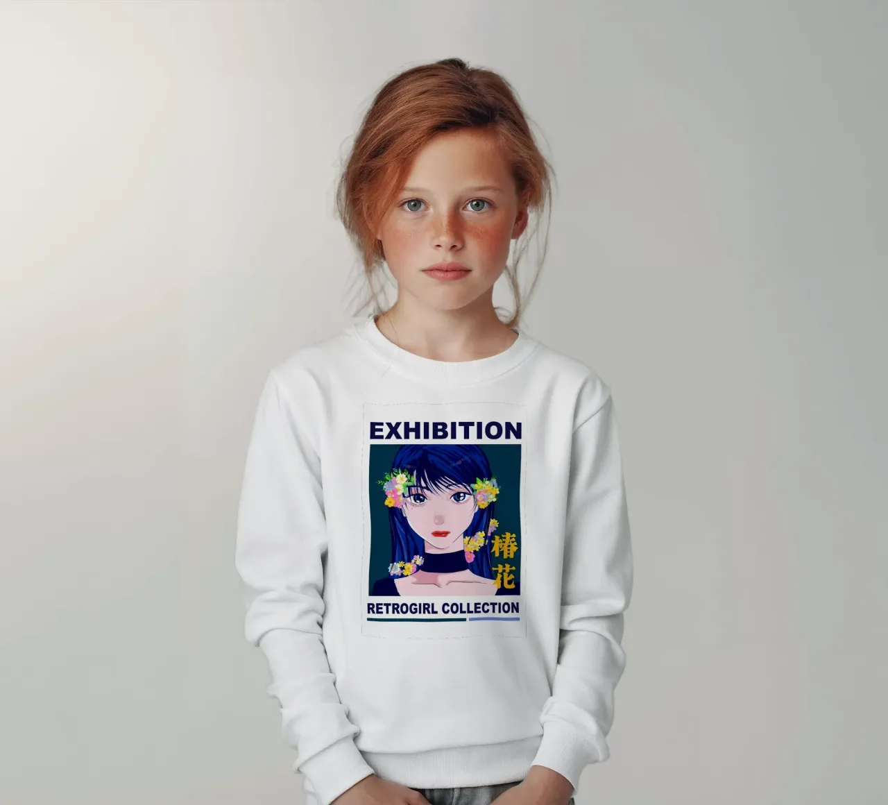 Ragazza retrò con fiori felpa bambino da diedrich