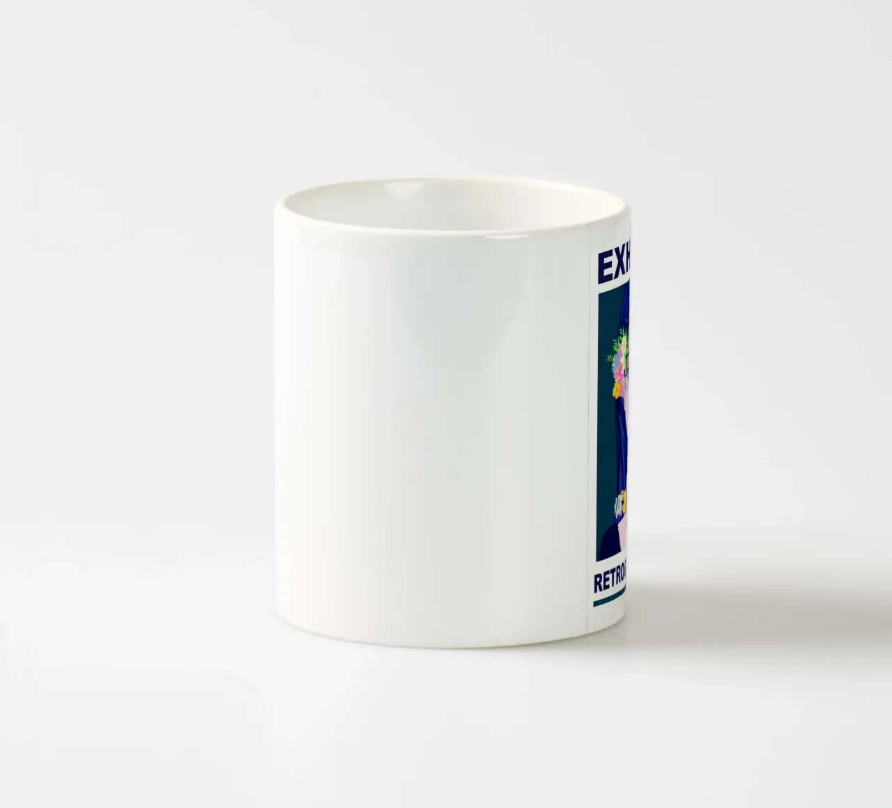 Ragazza retrò con fiori tazza in ceramica da diedrich