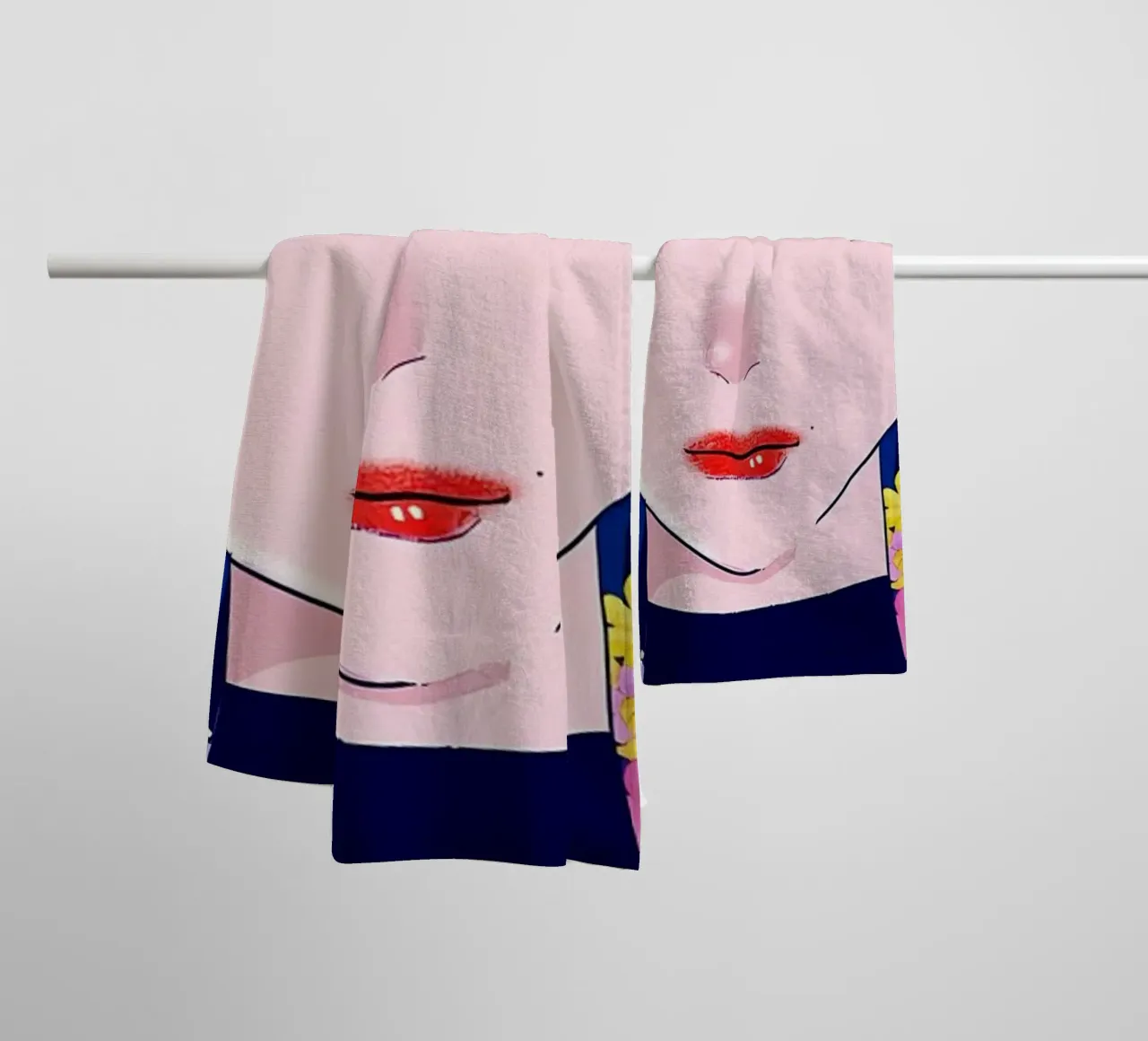 Ragazza retrò con fiori asciugamano da bagno da diedrich