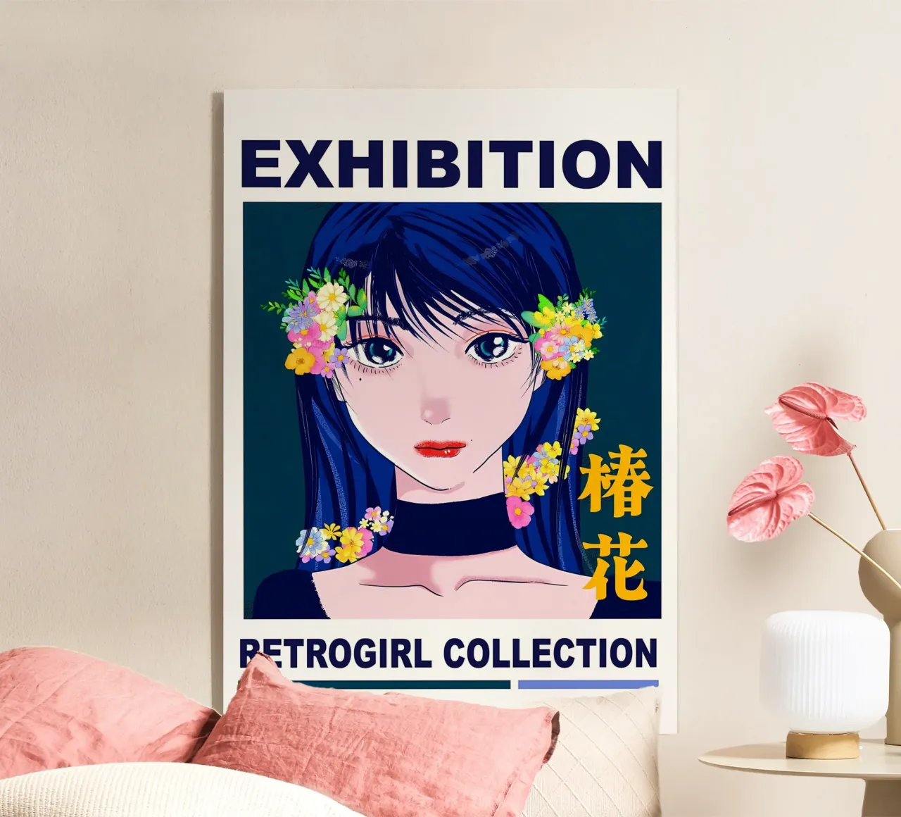 Ragazza retrò con fiori plexiglass da diedrich