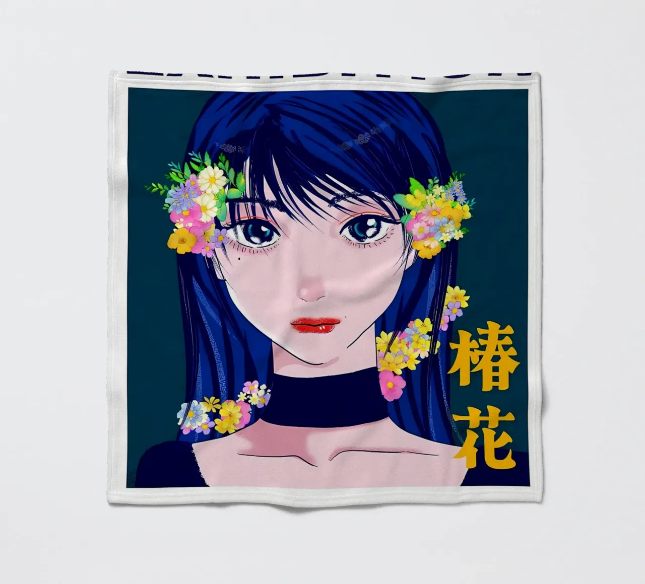 Ragazza retrò con fiori coperta in pile da diedrich