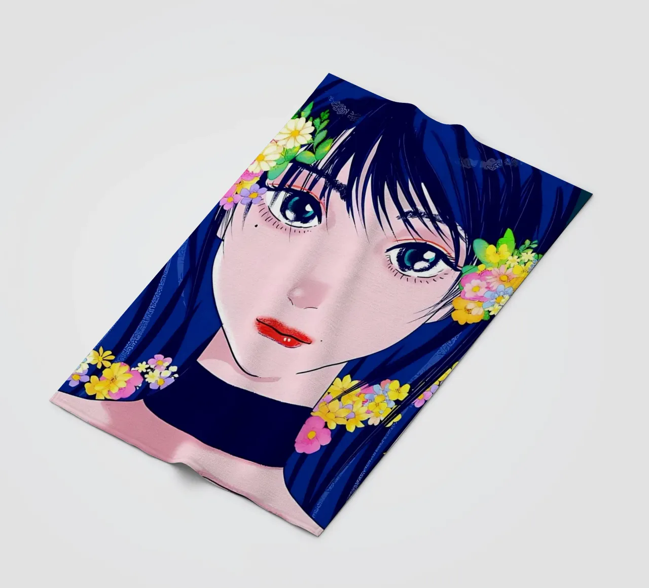 Ragazza retrò con fiori coperta in pile da diedrich
